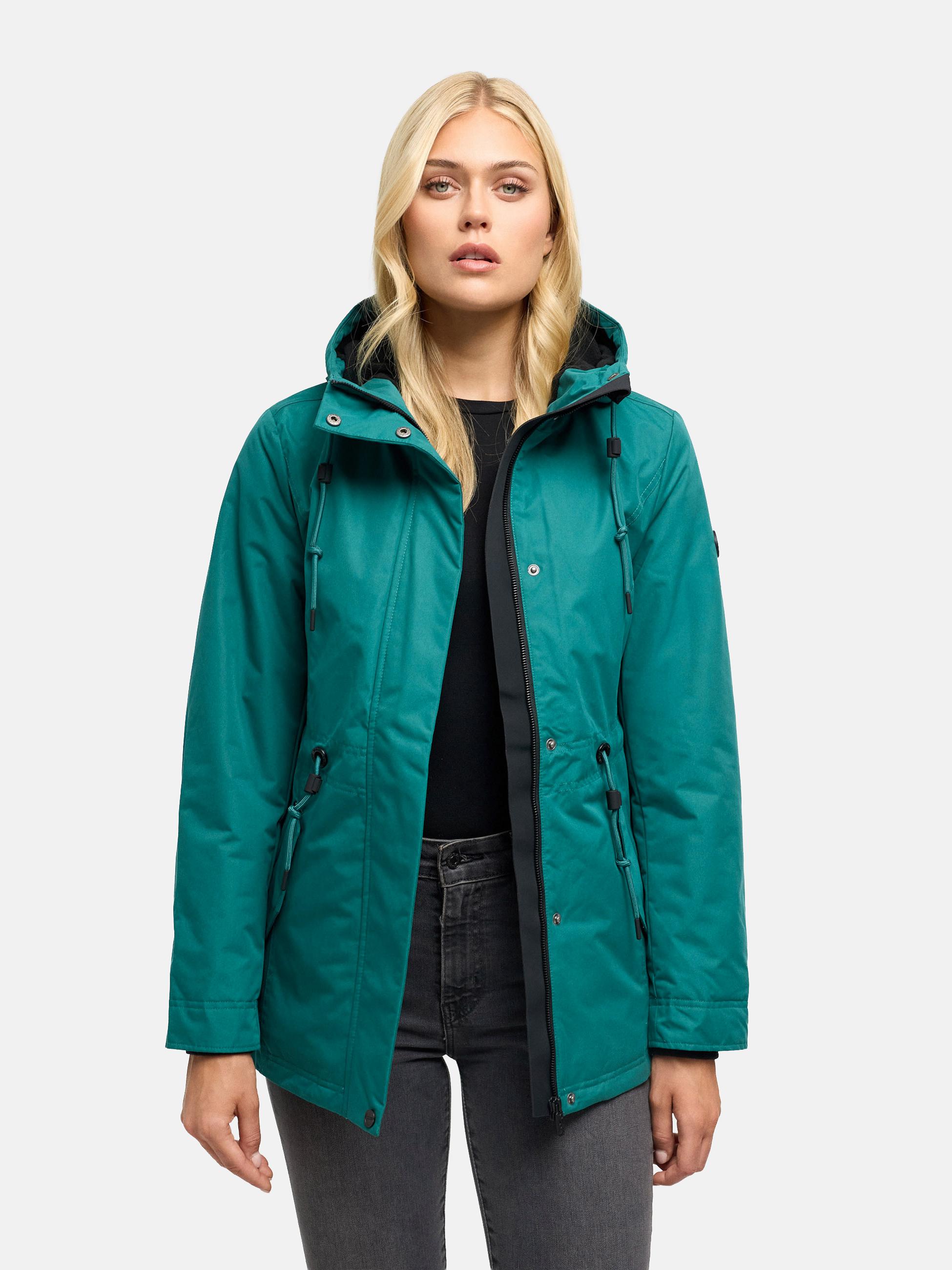 Wasserdichte Jacke mit Kapuze "Nibellaa 14" Ocean Green