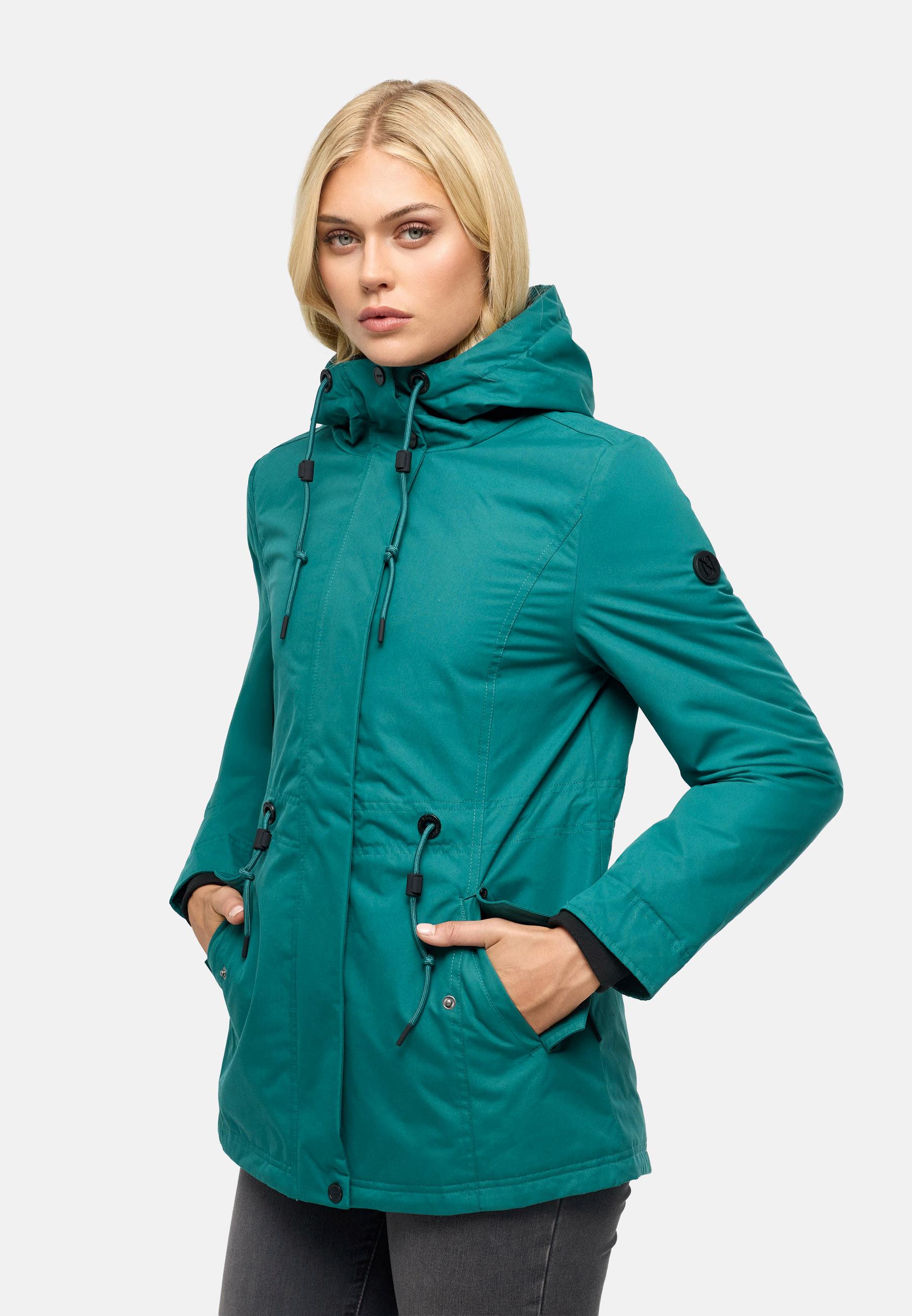 Wasserdichte Jacke mit Kapuze "Nibellaa 14" Ocean Green