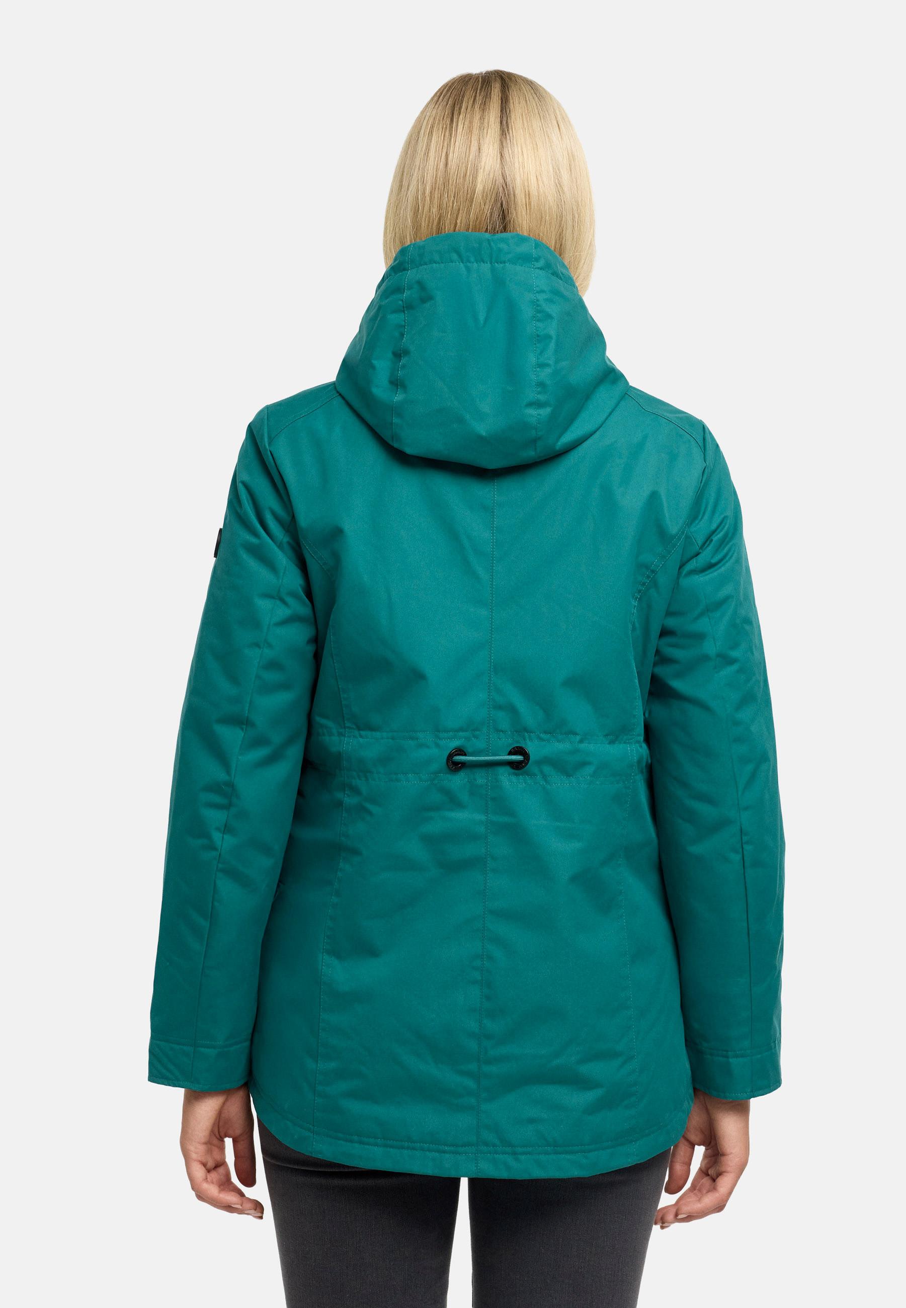 Wasserdichte Jacke mit Kapuze "Nibellaa 14" Ocean Green