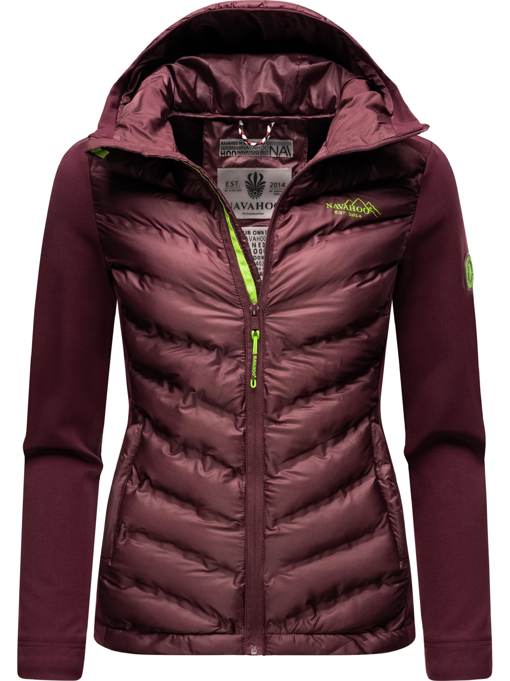 Leichte Steppjacke mit Kapuze "Nimm Mich Mit" Aubergine