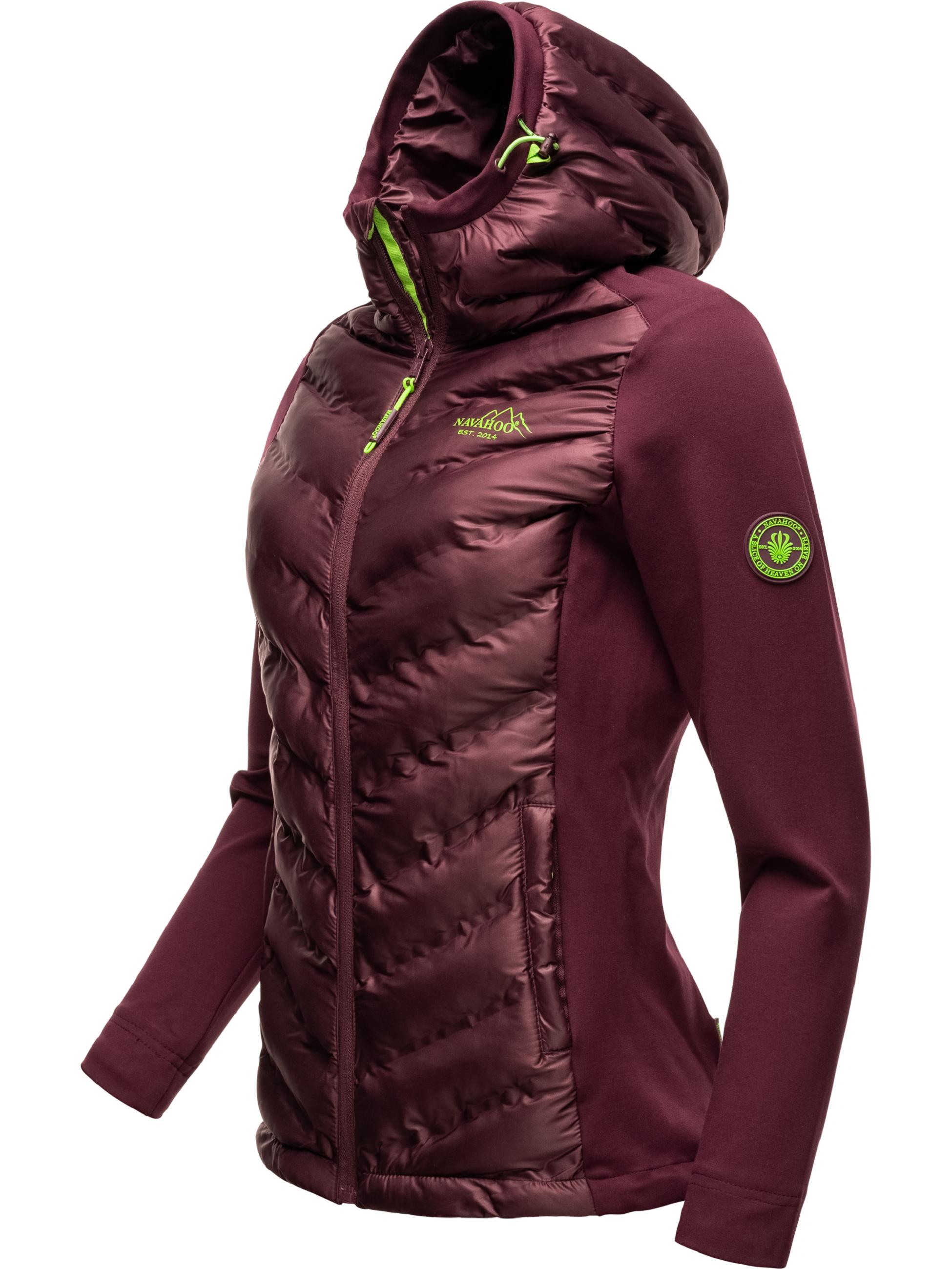 Leichte Steppjacke mit Kapuze "Nimm Mich Mit" Aubergine