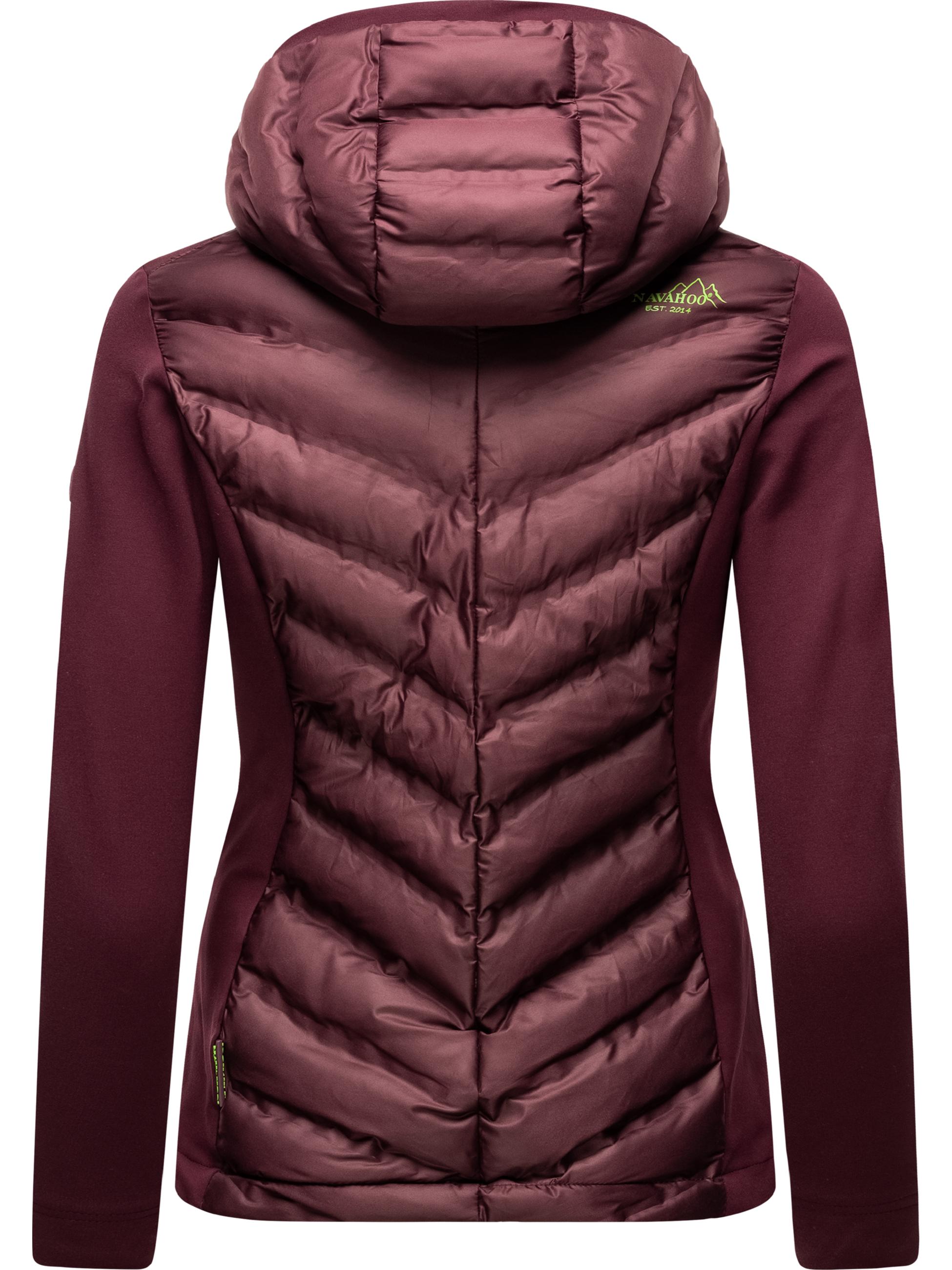 Leichte Steppjacke mit Kapuze "Nimm Mich Mit" Aubergine