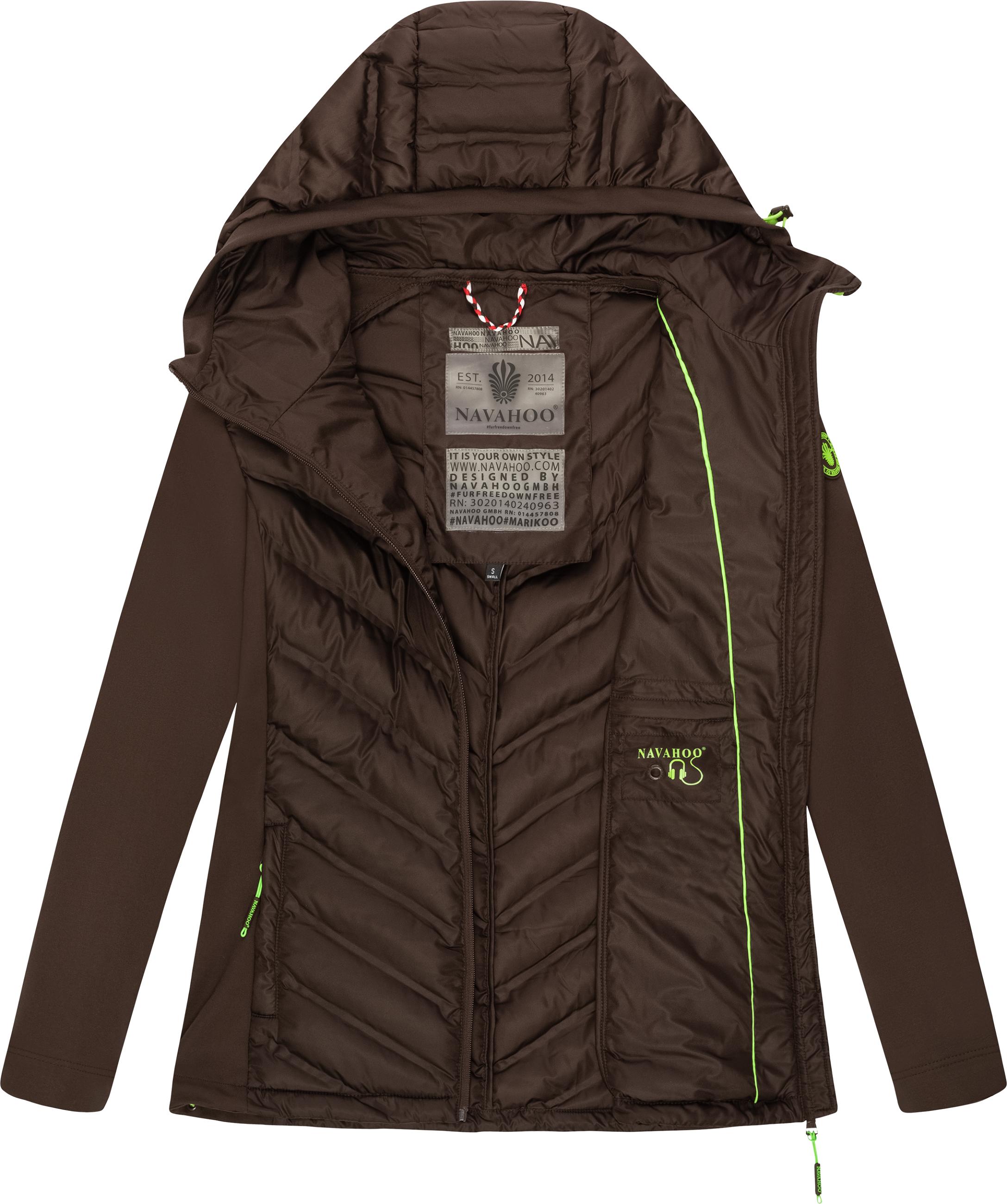 Leichte Steppjacke mit Kapuze "Nimm Mich Mit" Dark Choco