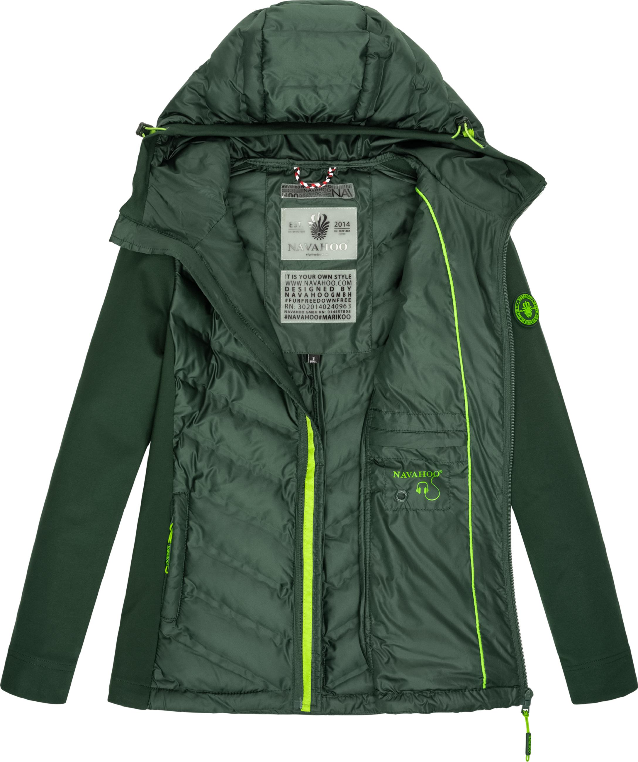 Leichte Steppjacke mit Kapuze "Nimm Mich Mit" Dark Green