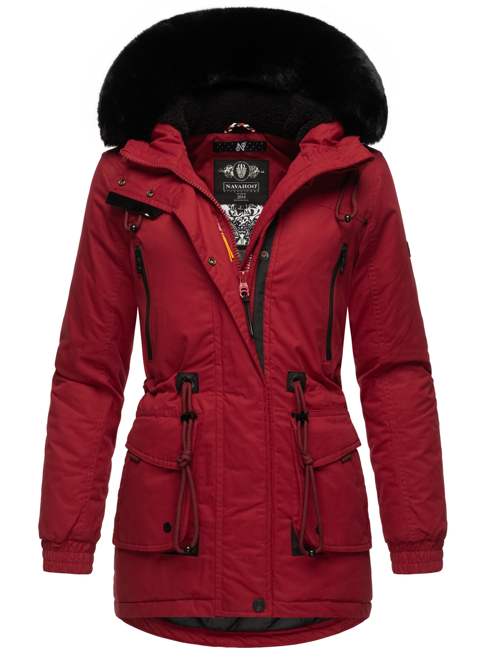 Winterparka mit Kapuze "Olessaa" Blood Red