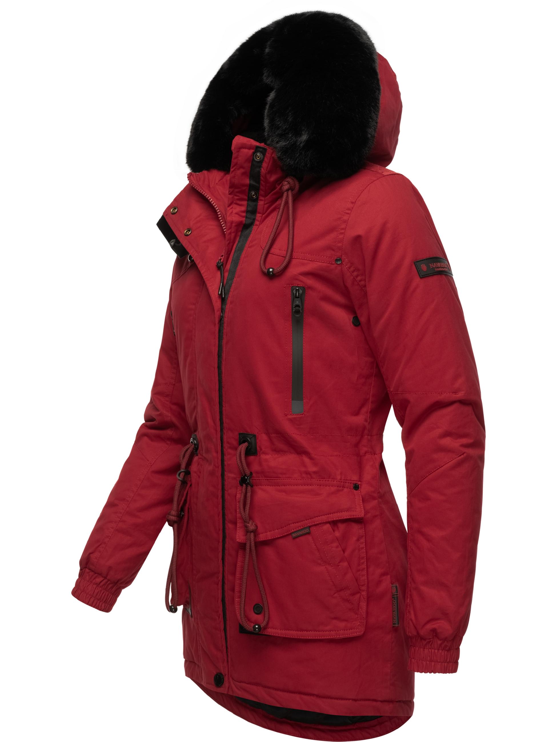 Winterparka mit Kapuze "Olessaa" Blood Red