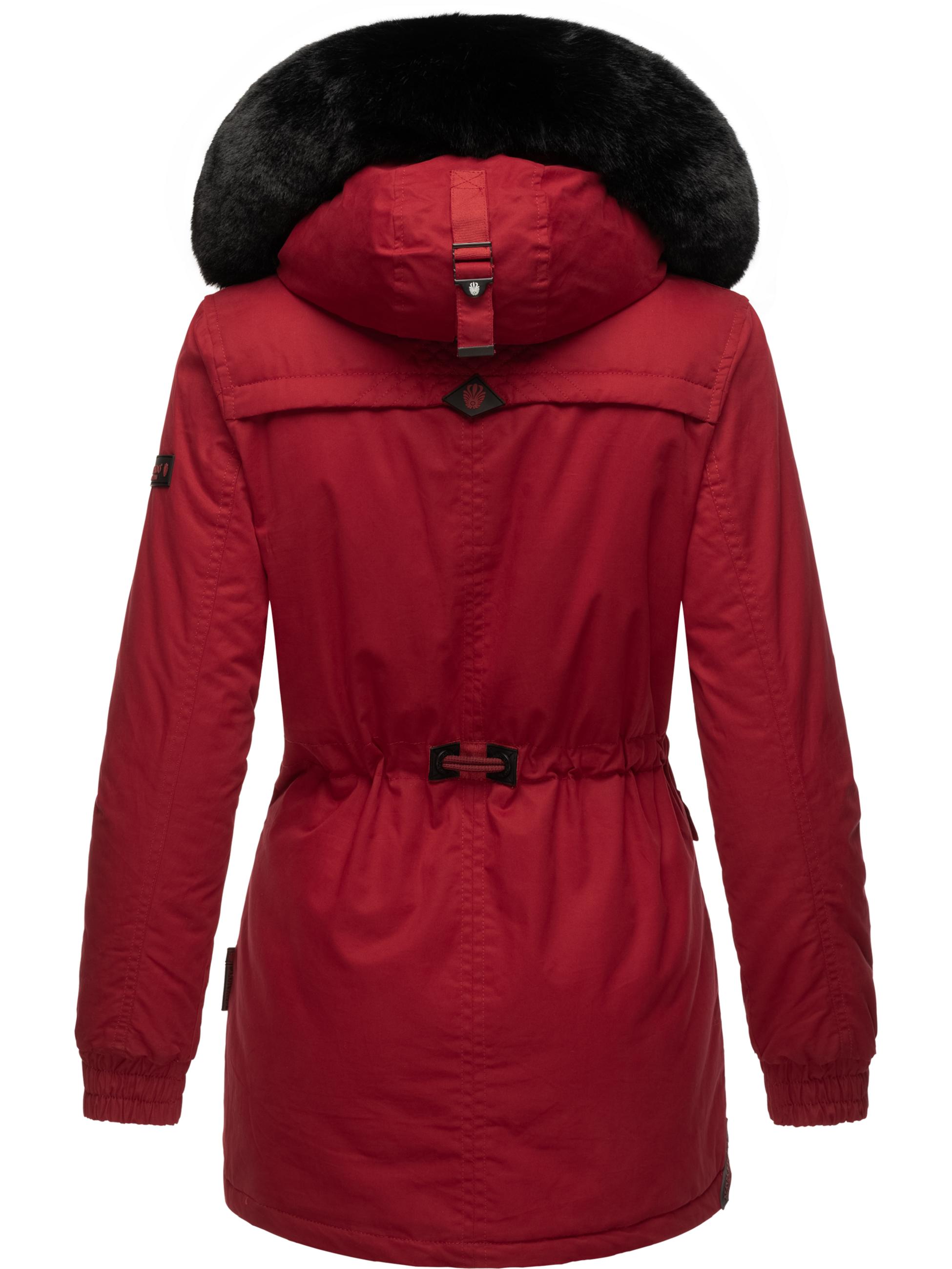 Winterparka mit Kapuze "Olessaa" Blood Red