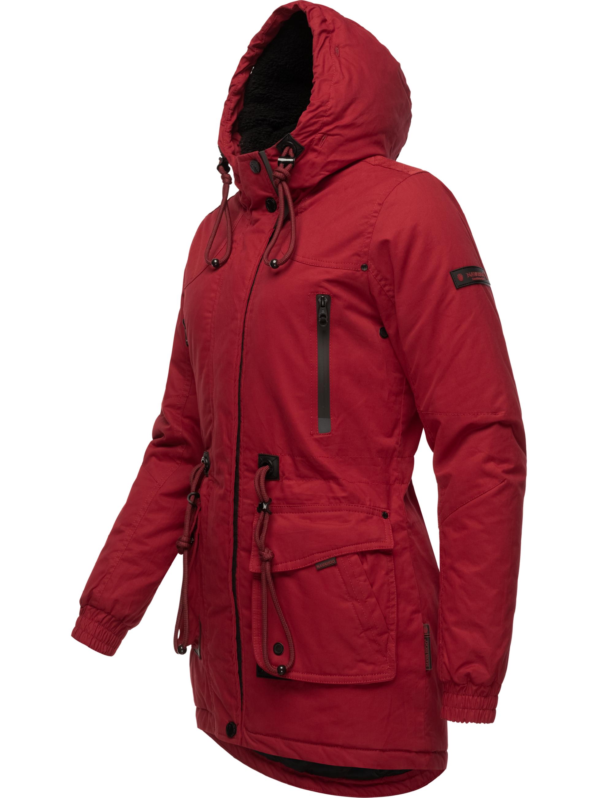 Winterparka mit Kapuze "Olessaa" Blood Red