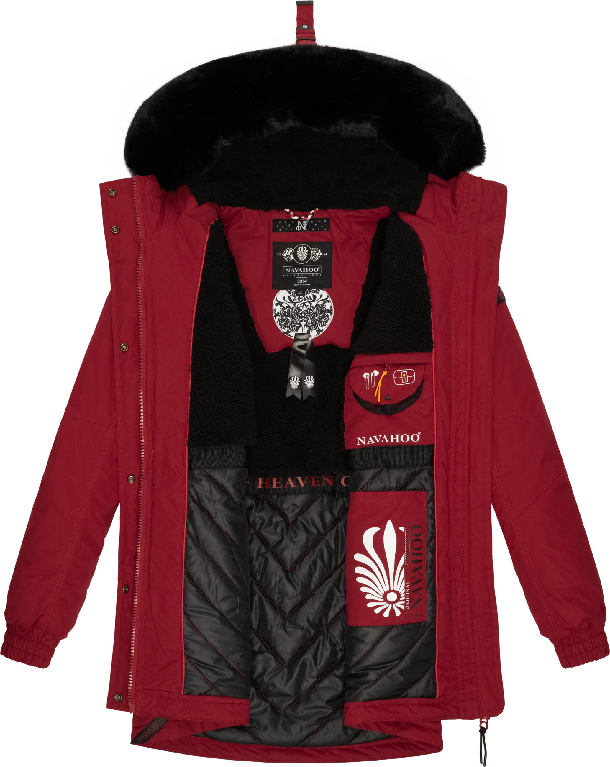 Winterparka mit Kapuze "Olessaa" Blood Red