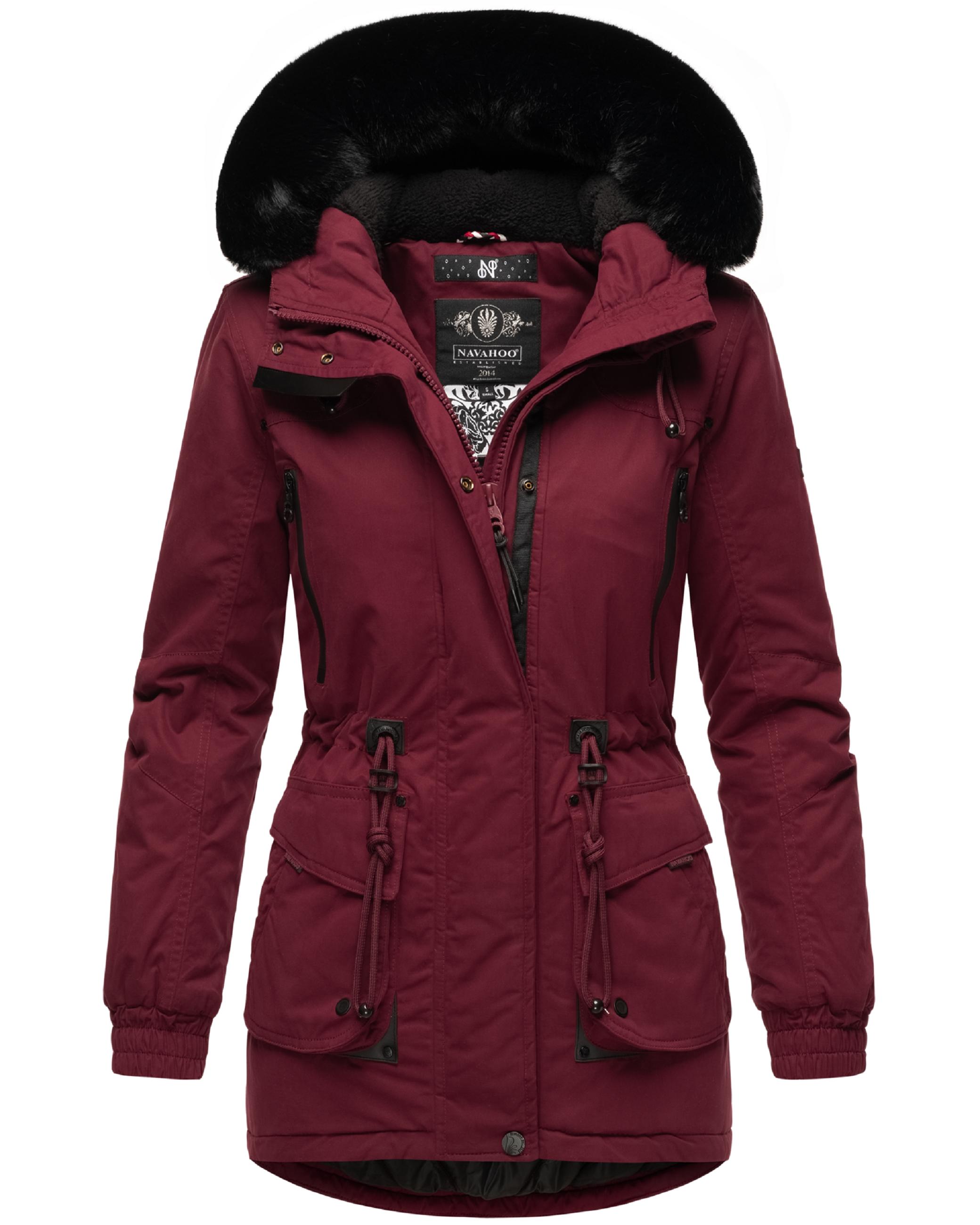 Winterparka mit Kapuze "Olessaa" Bordeaux