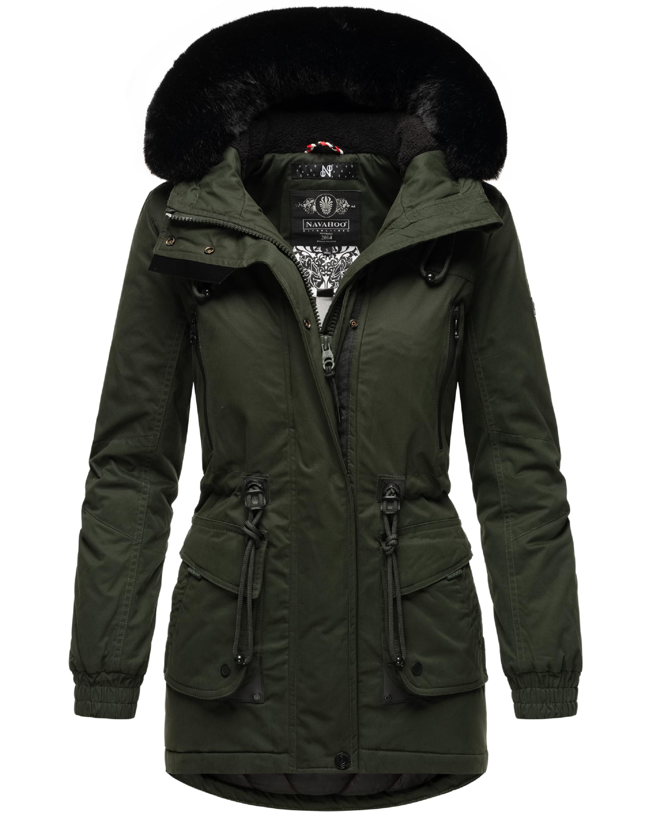 Winterparka mit Kapuze "Olessaa" Olive