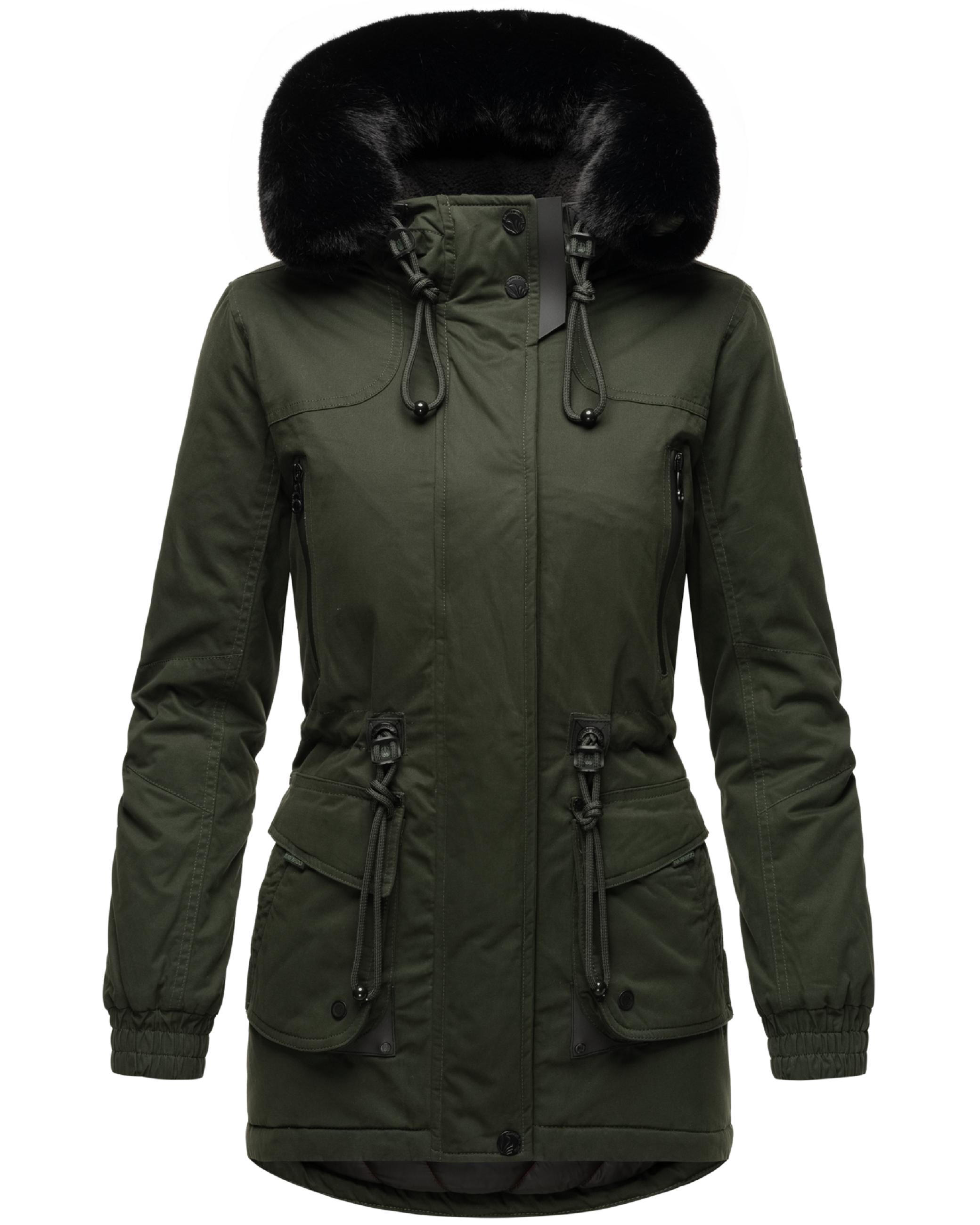 Winterparka mit Kapuze "Olessaa" Olive