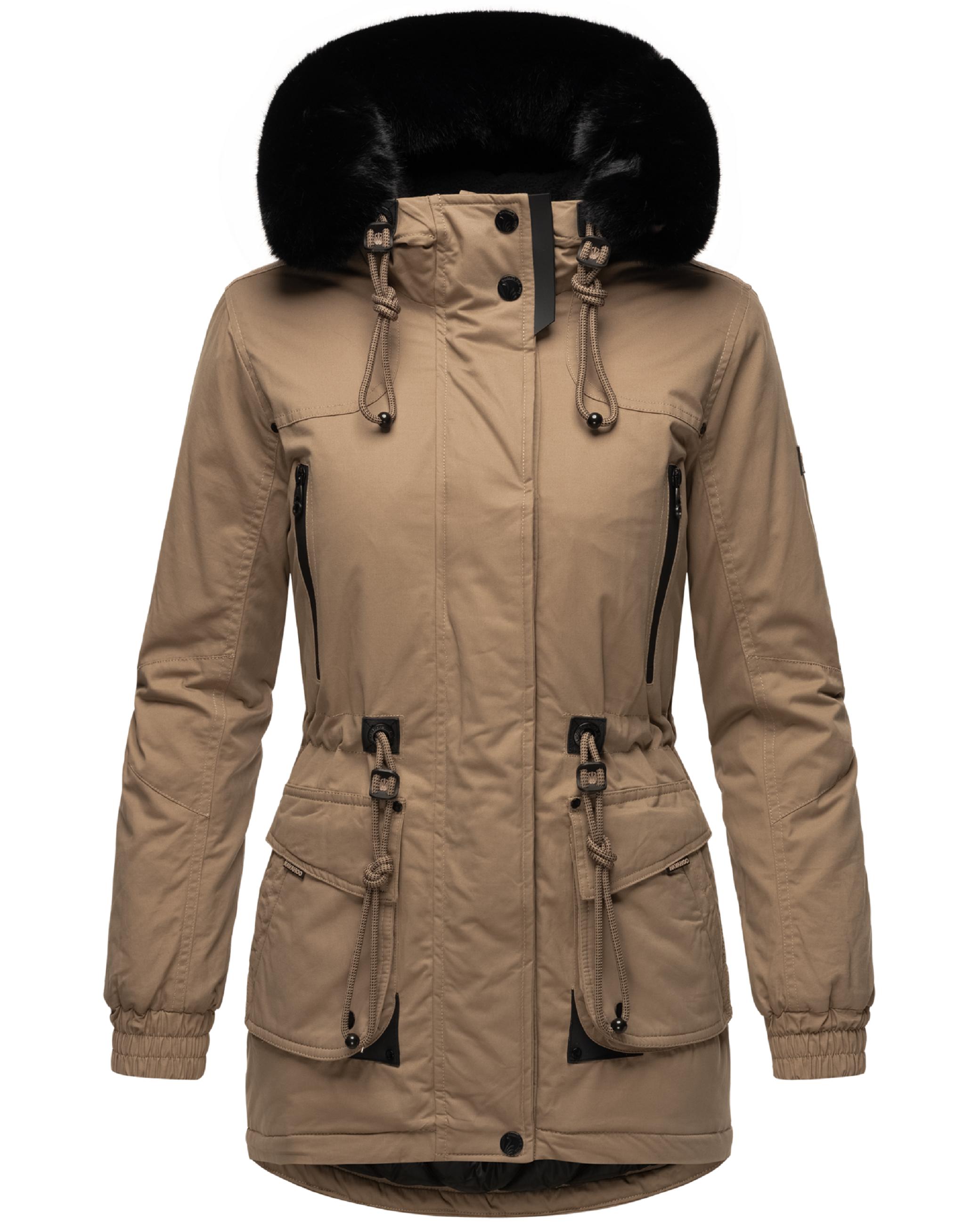 Winterparka mit Kapuze "Olessaa" Taupe