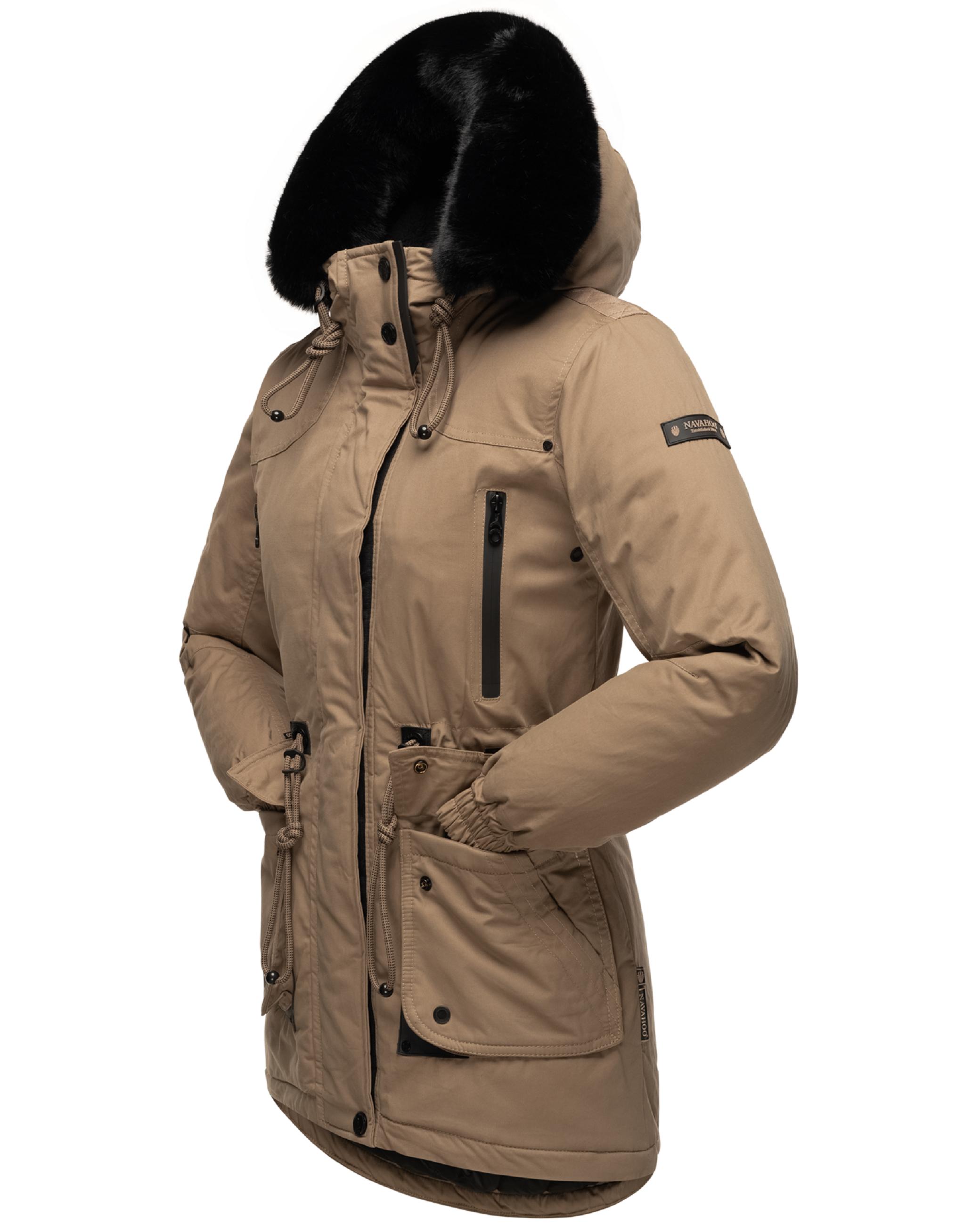 Winterparka mit Kapuze "Olessaa" Taupe