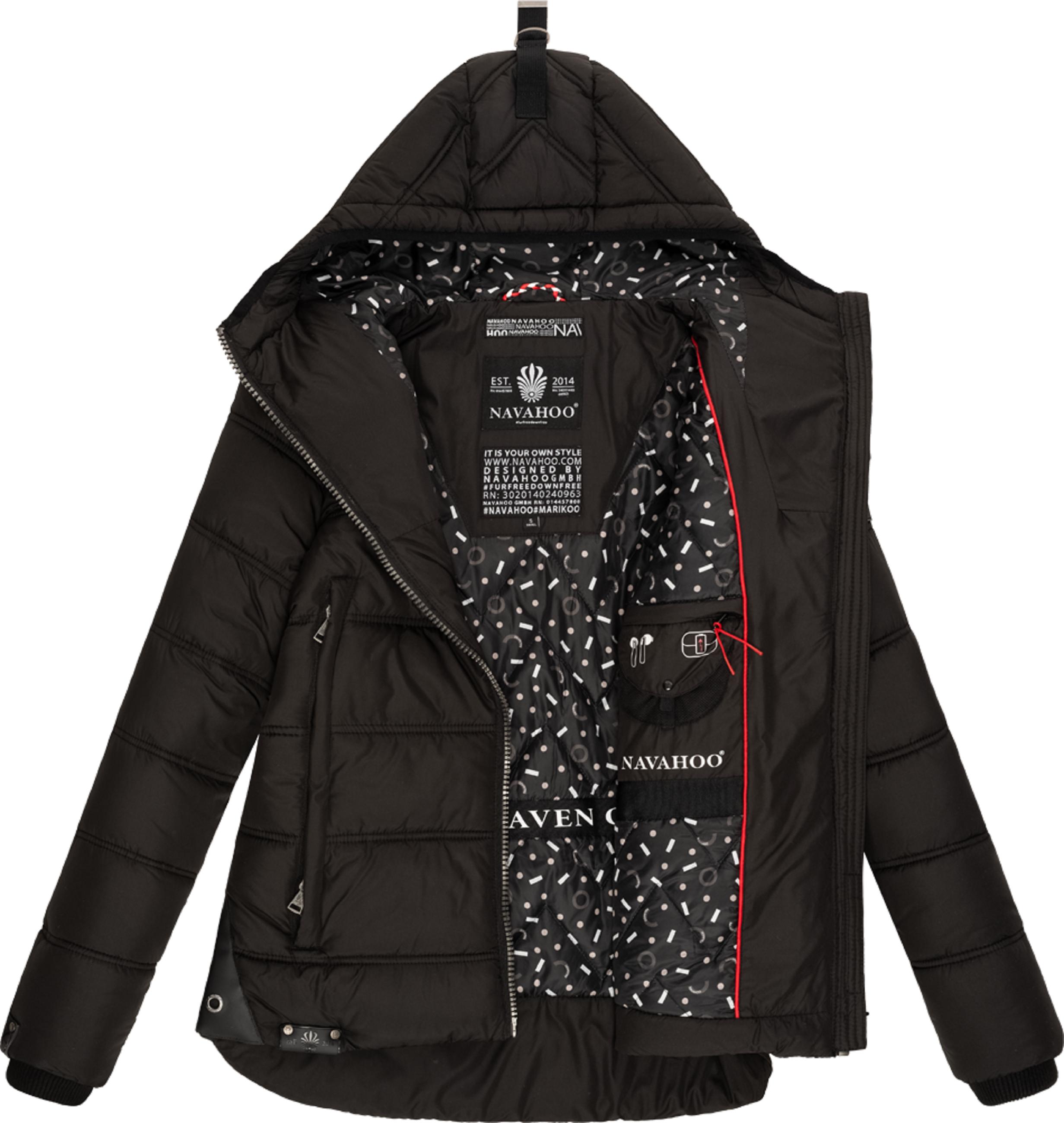 Winter Steppjacke mit Kapuze "Renesmee" Black