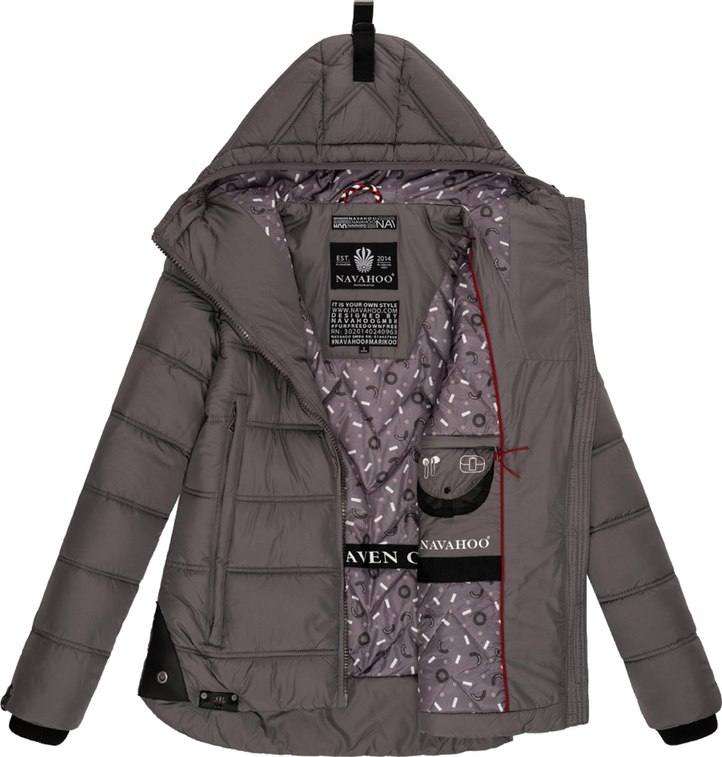 Winter Steppjacke mit Kapuze "Renesmee" Dark Grey