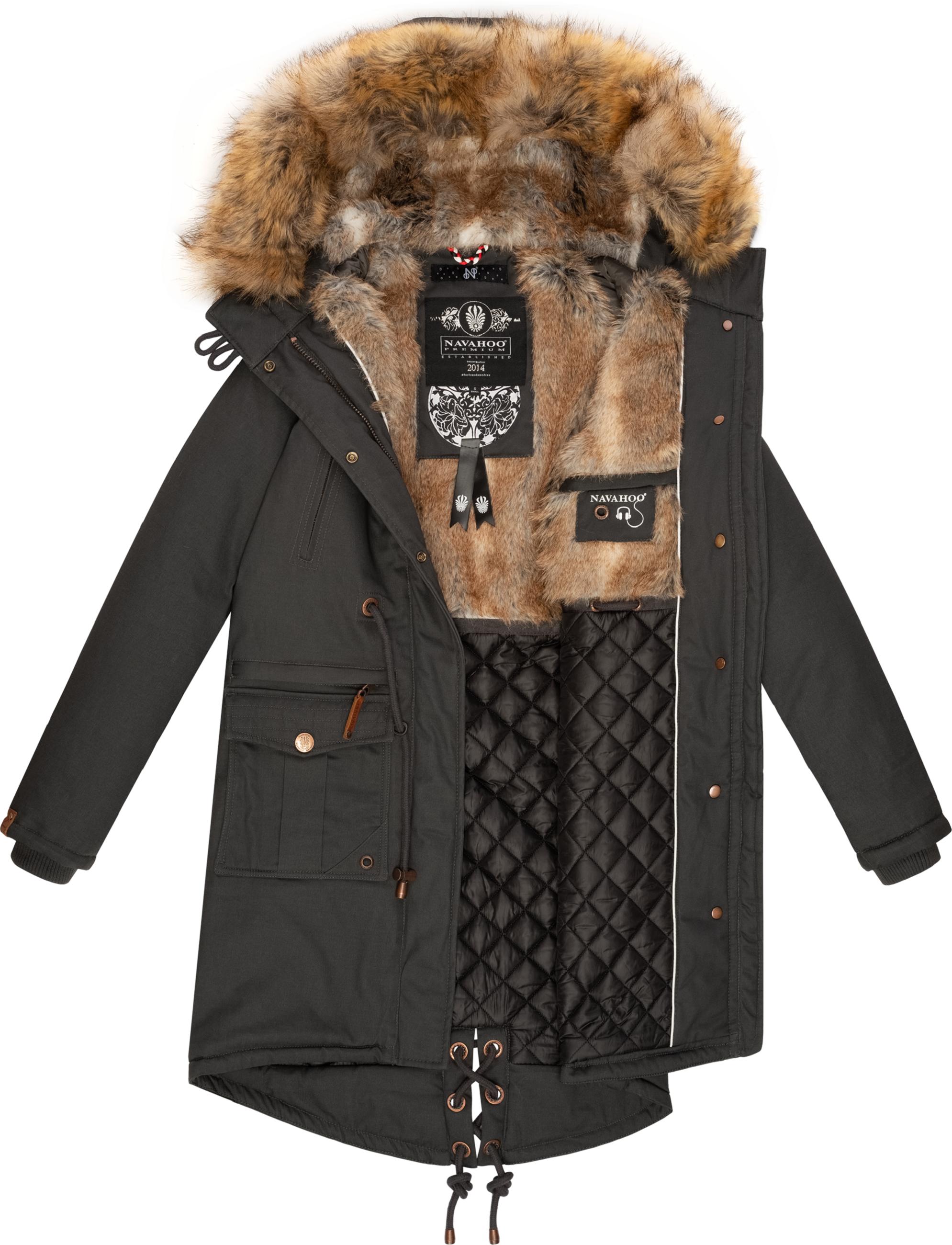 Winterparka mit abnehmbarem Kunstfell "Rosinchen" Anthracite