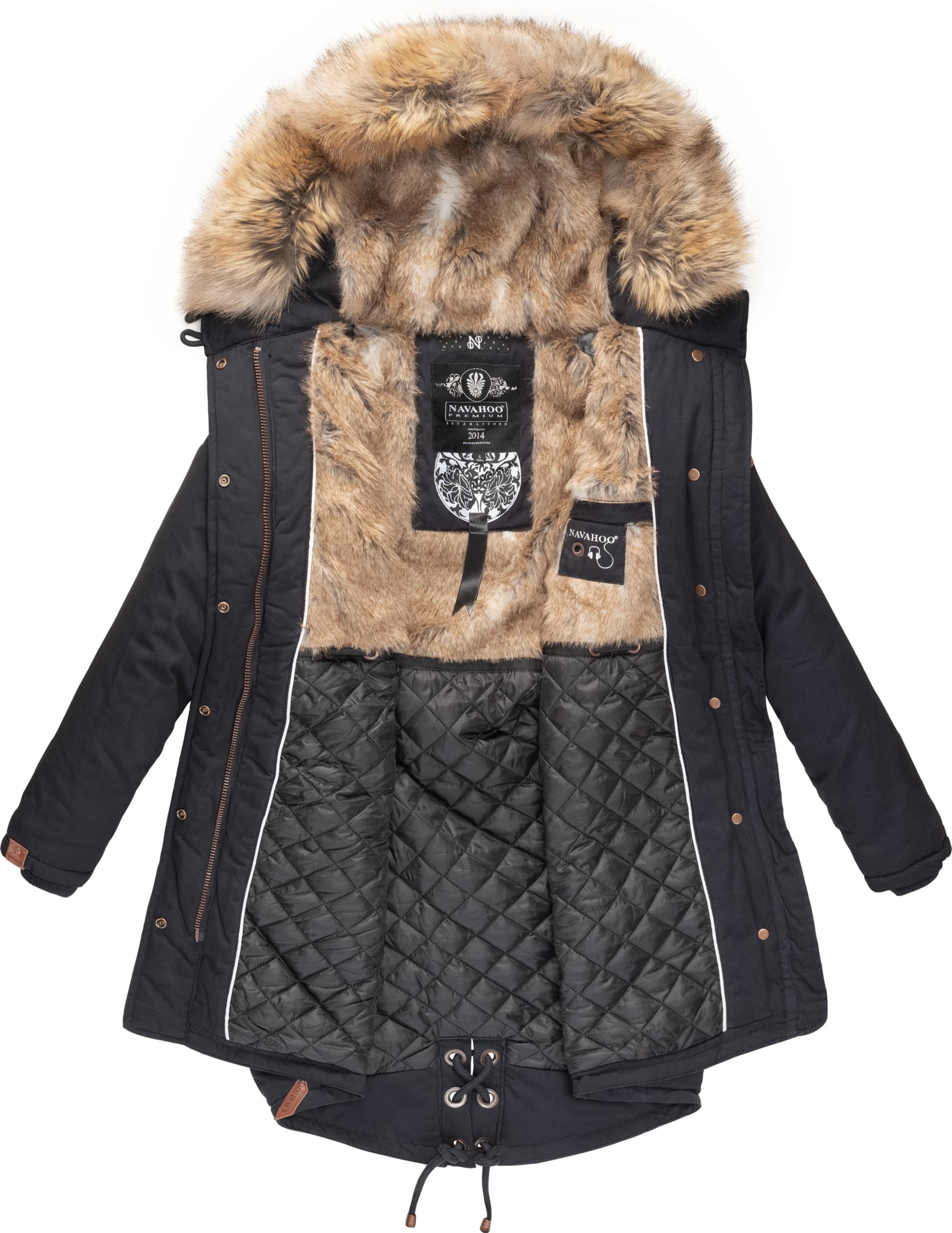 Winterparka mit abnehmbarem Kunstfell "Rosinchen" Blau