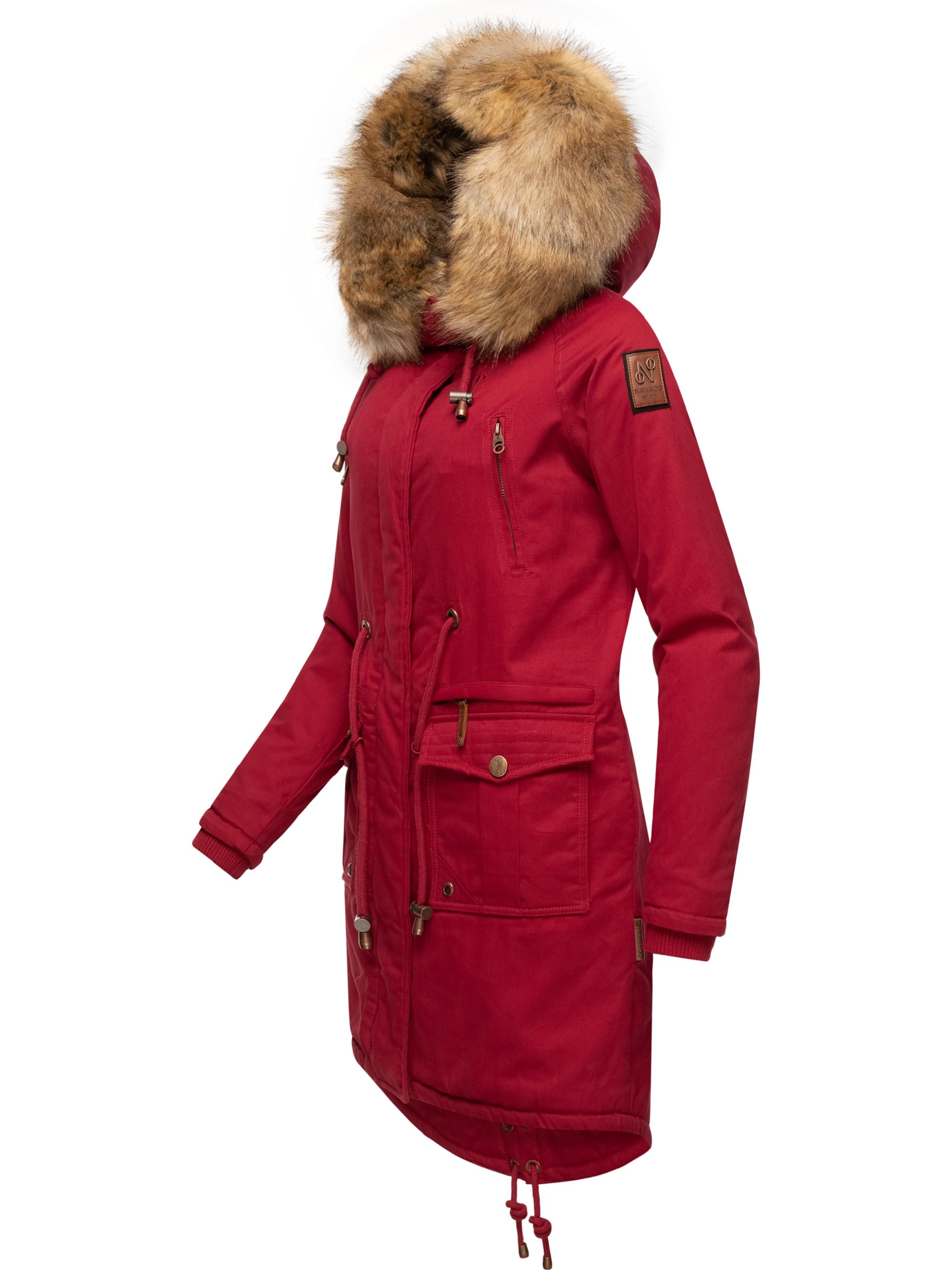 Winterparka mit abnehmbarem Kunstfell "Rosinchen" Blood Red