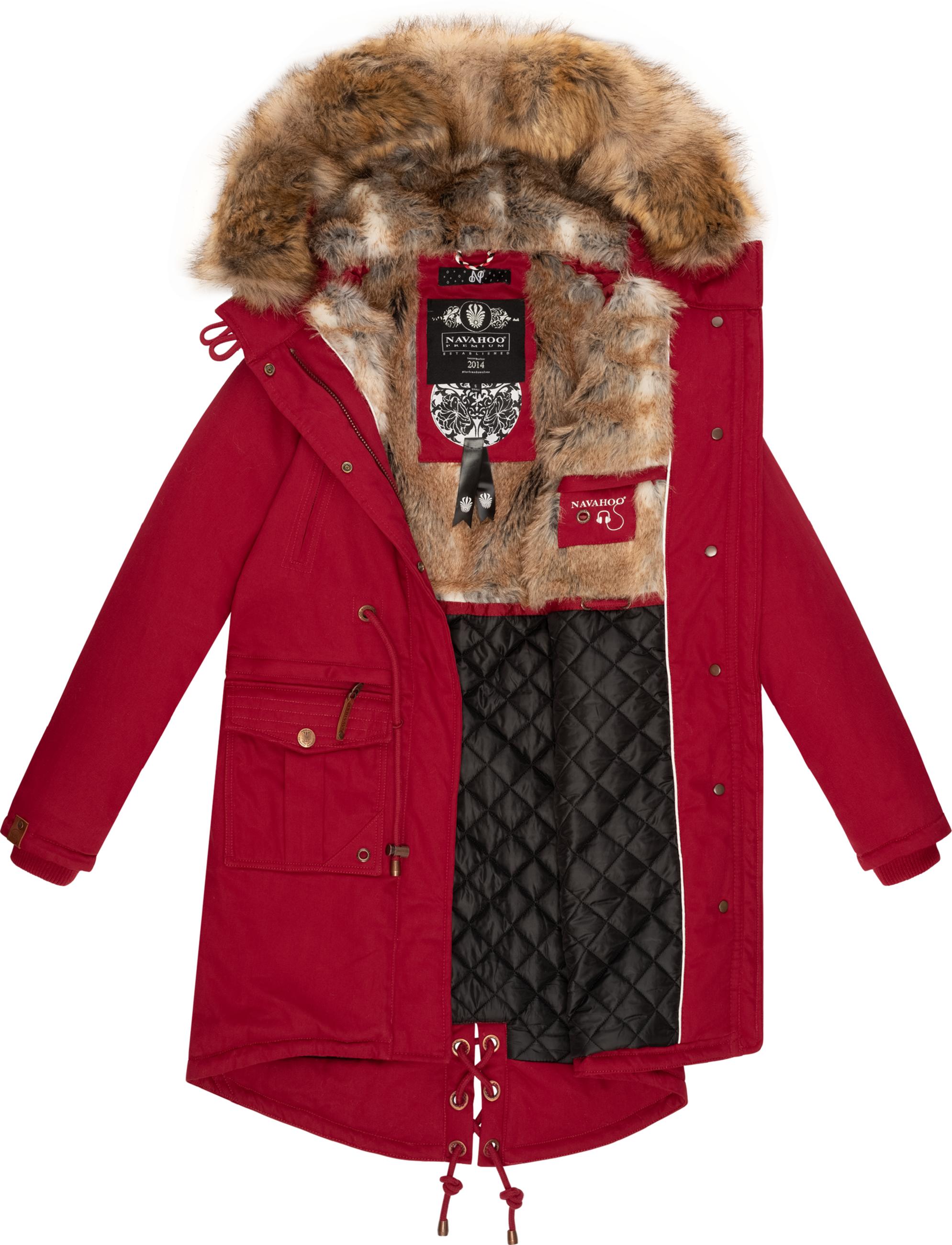 Winterparka mit abnehmbarem Kunstfell "Rosinchen" Blood Red