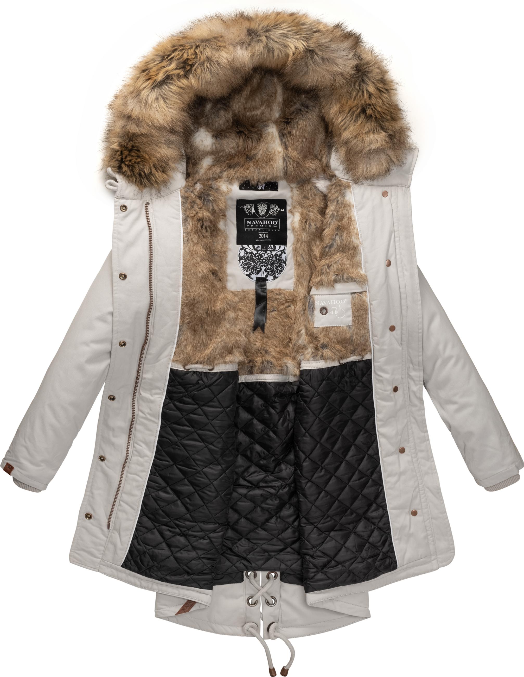 Winterparka mit abnehmbarem Kunstfell "Rosinchen" Grau