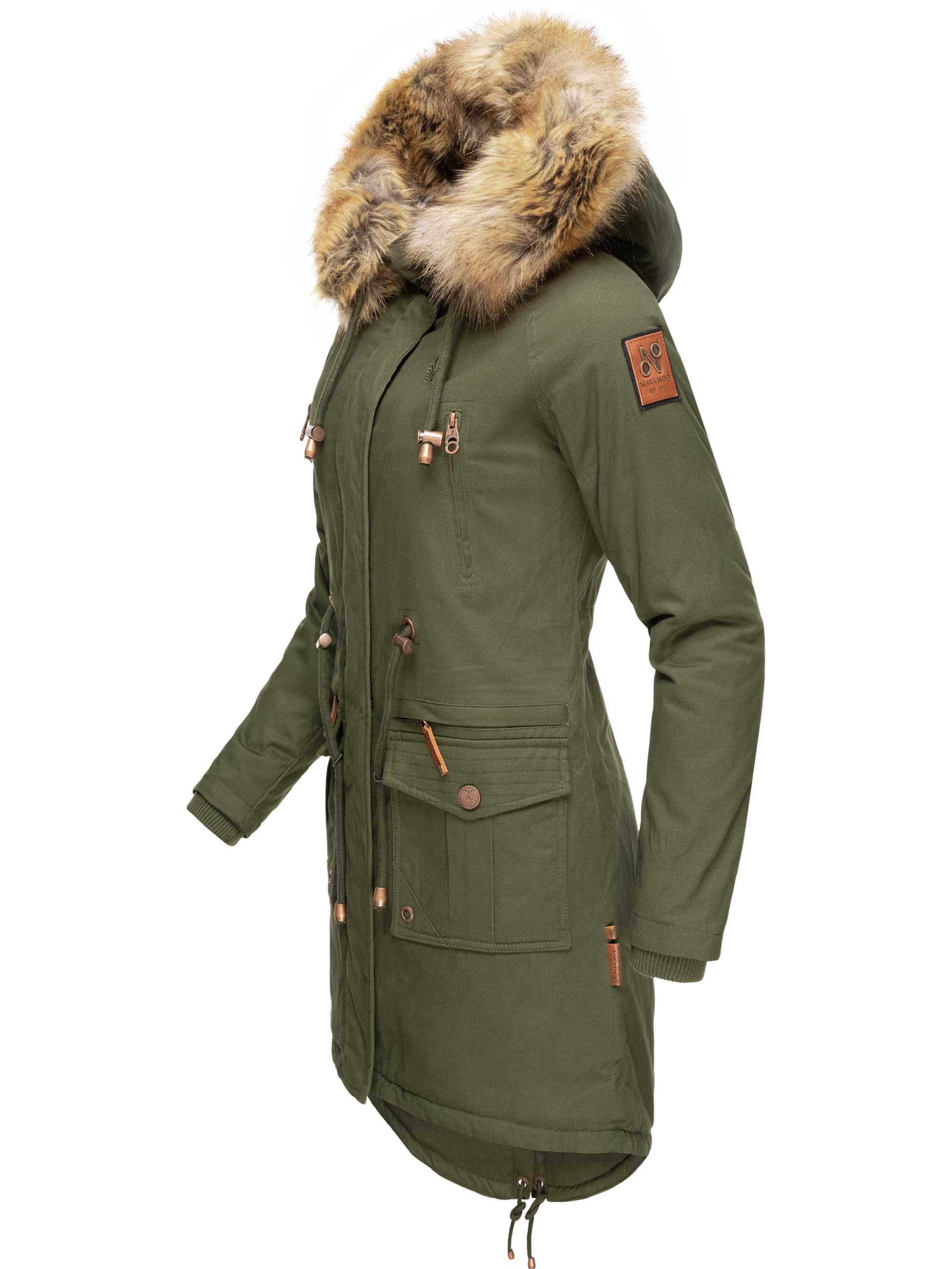 Winterparka mit abnehmbarem Kunstfell "Rosinchen" Grün