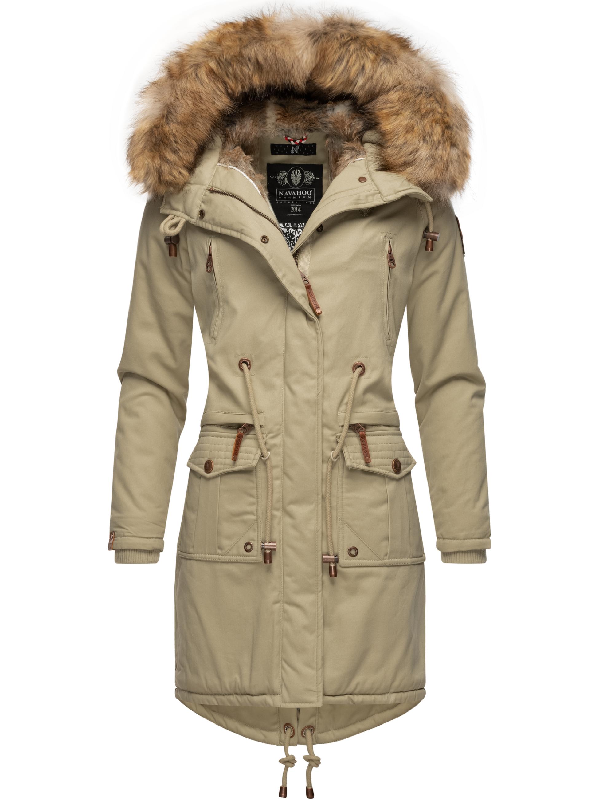 Winterparka mit abnehmbarem Kunstfell "Rosinchen" Pebble Grey