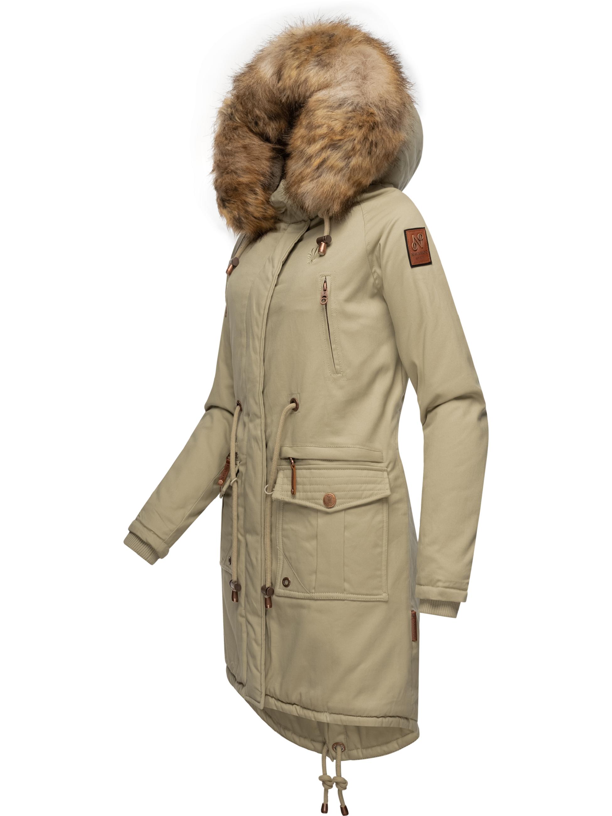 Winterparka mit abnehmbarem Kunstfell "Rosinchen" Pebble Grey