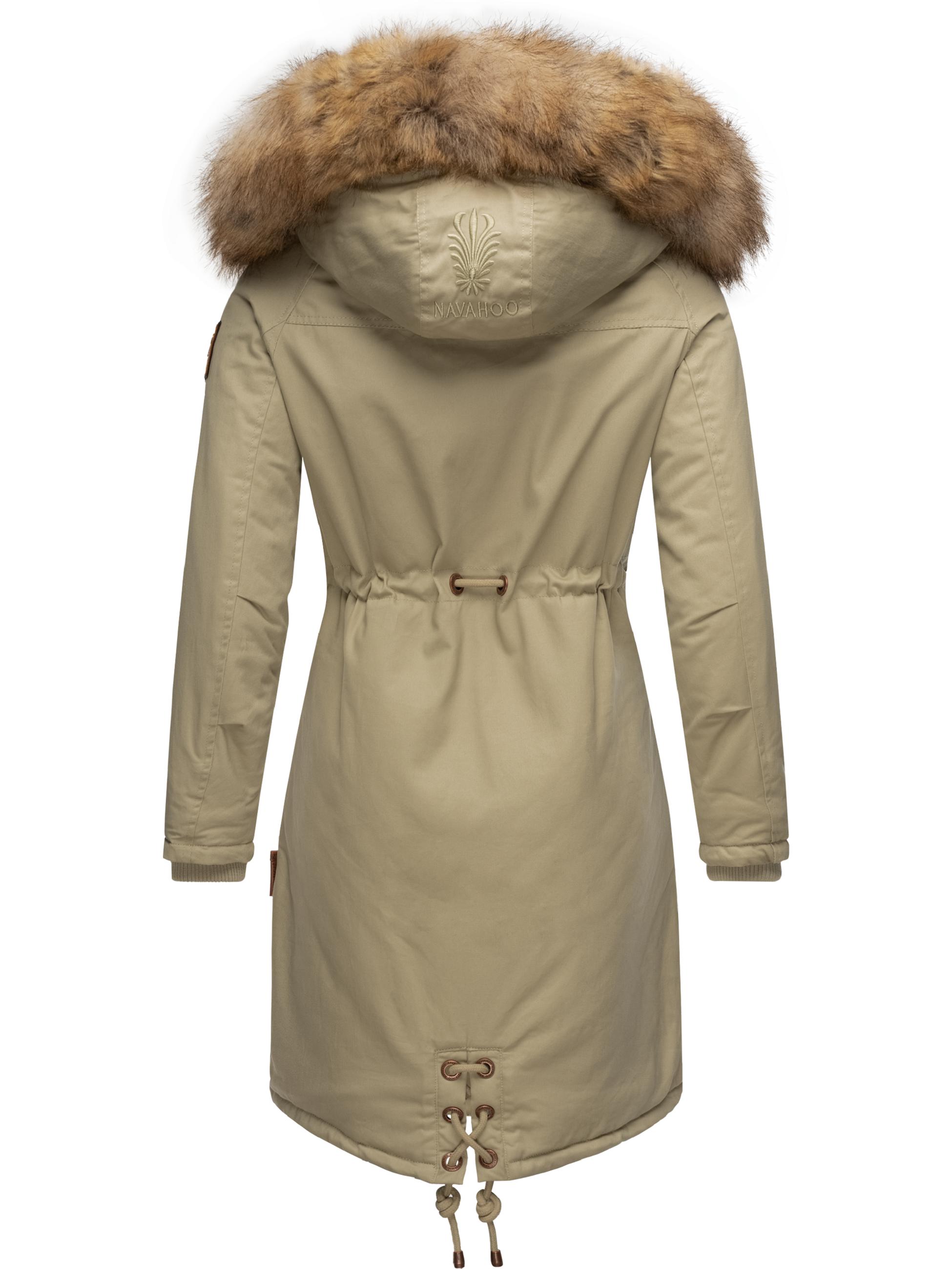 Winterparka mit abnehmbarem Kunstfell "Rosinchen" Pebble Grey