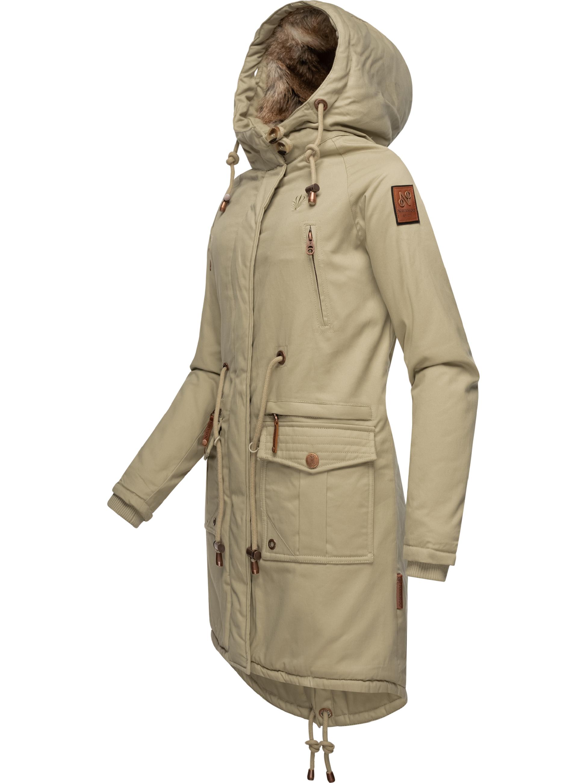 Winterparka mit abnehmbarem Kunstfell "Rosinchen" Pebble Grey