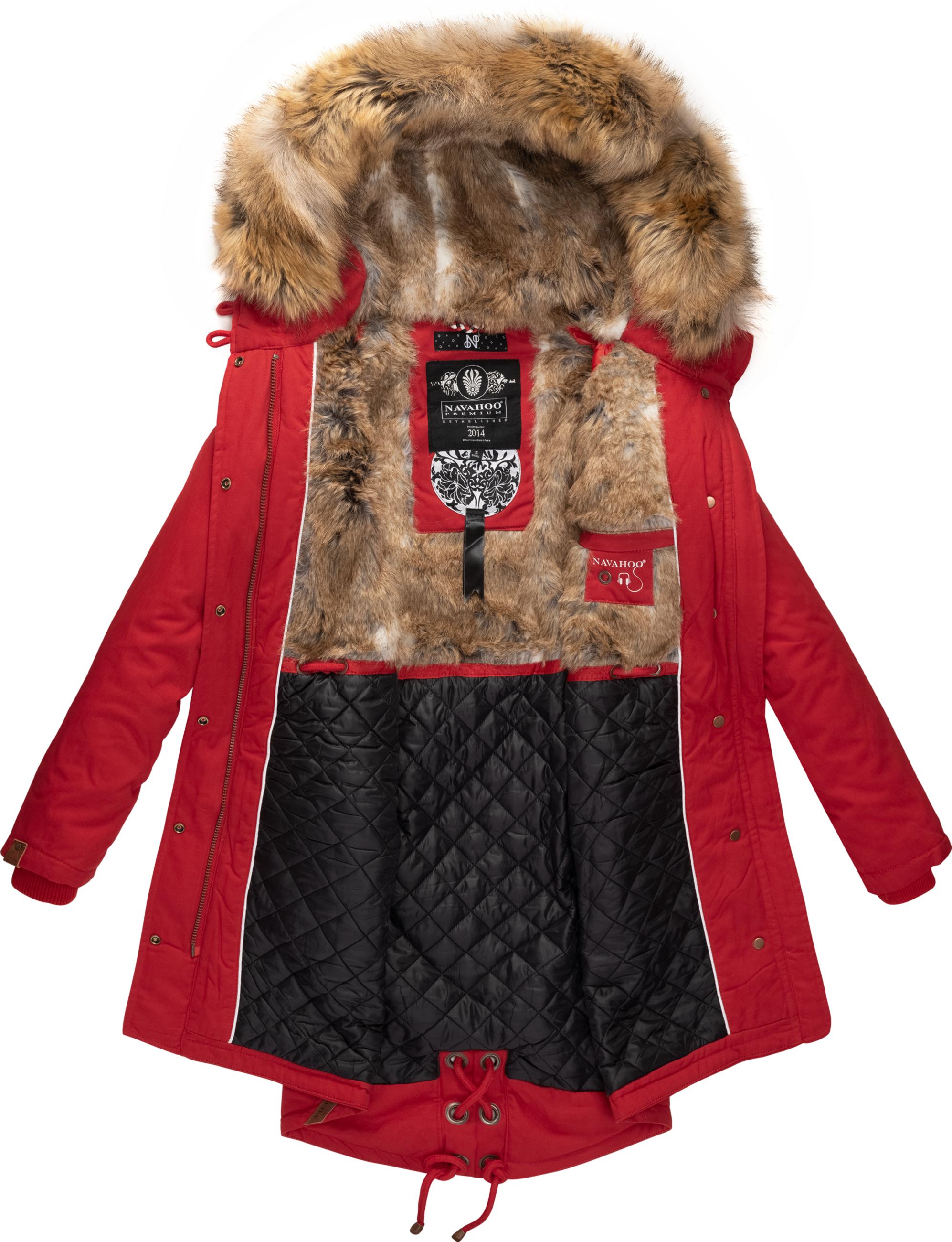 Winterparka mit abnehmbarem Kunstfell "Rosinchen" Rot