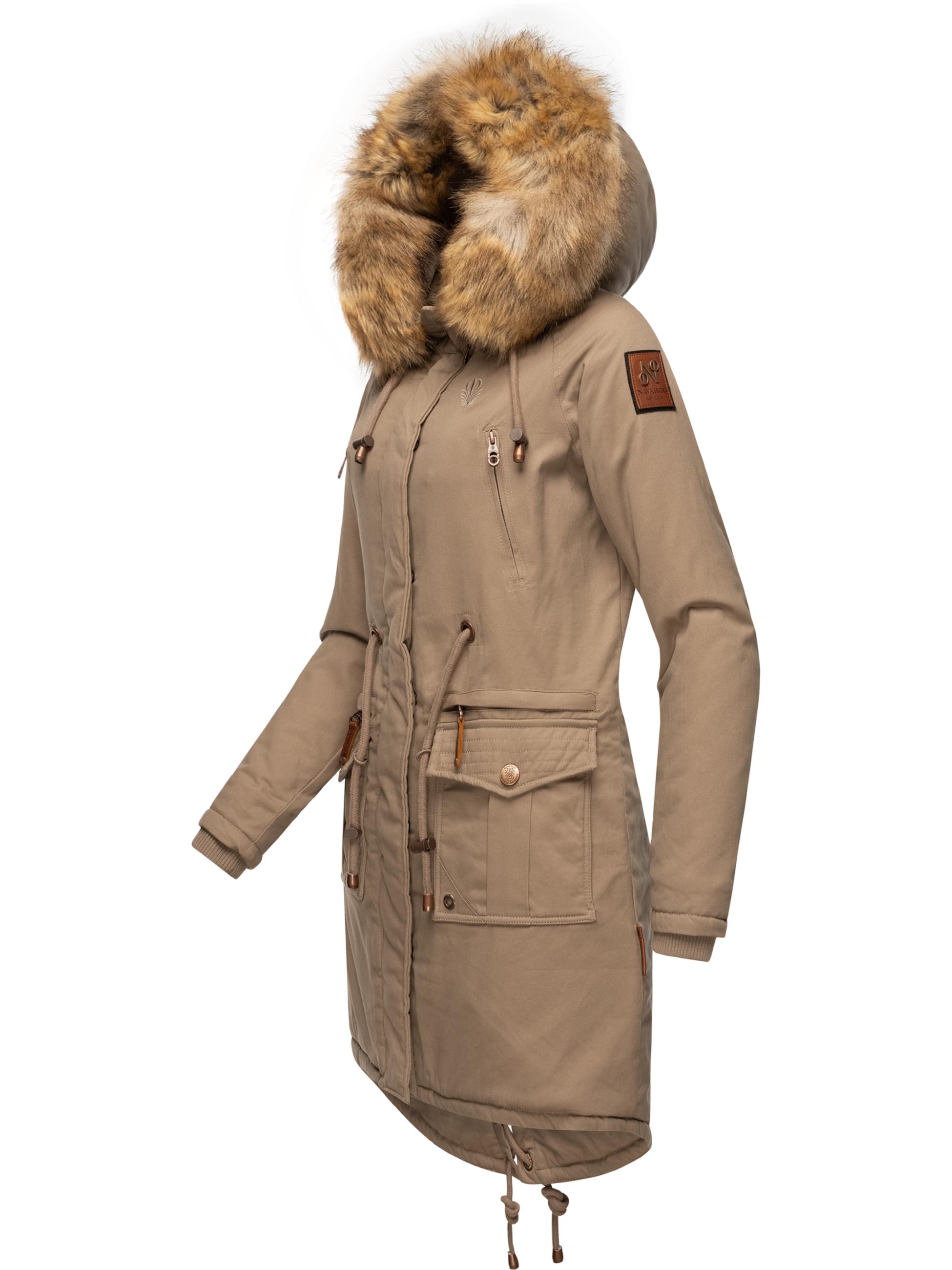 Winterparka mit abnehmbarem Kunstfell "Rosinchen" Taupe