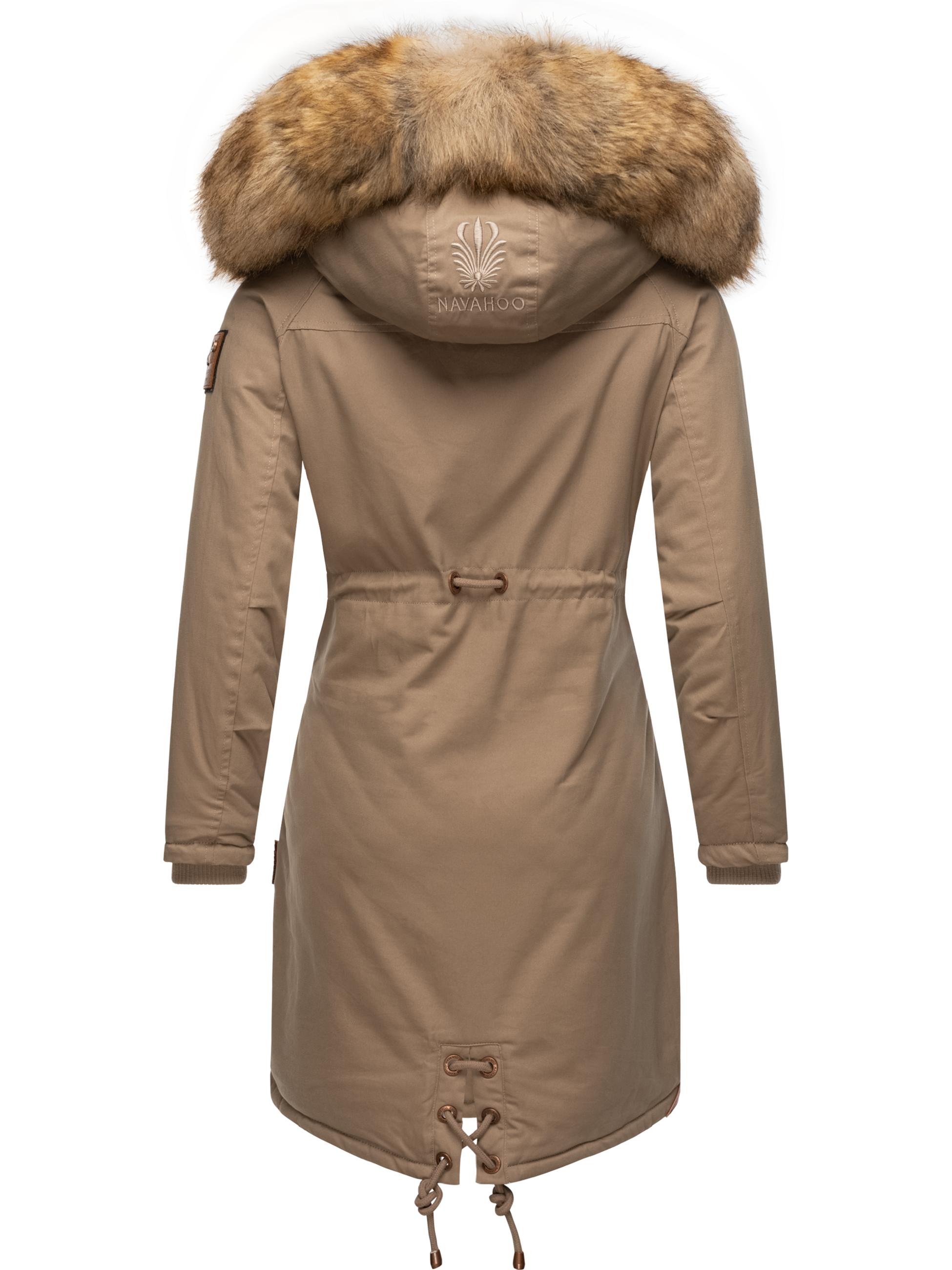 Winterparka mit abnehmbarem Kunstfell "Rosinchen" Taupe