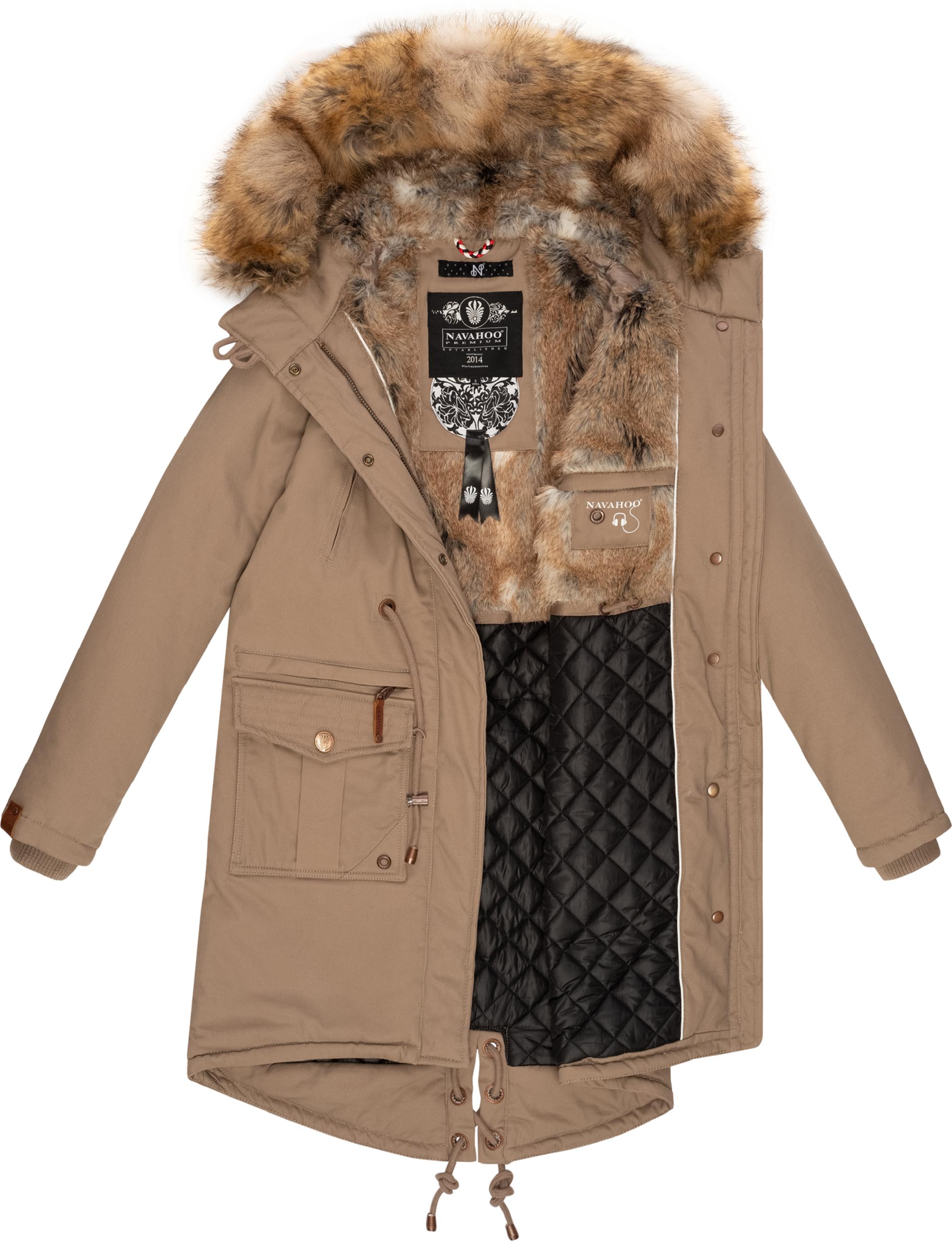 Winterparka mit abnehmbarem Kunstfell "Rosinchen" Taupe