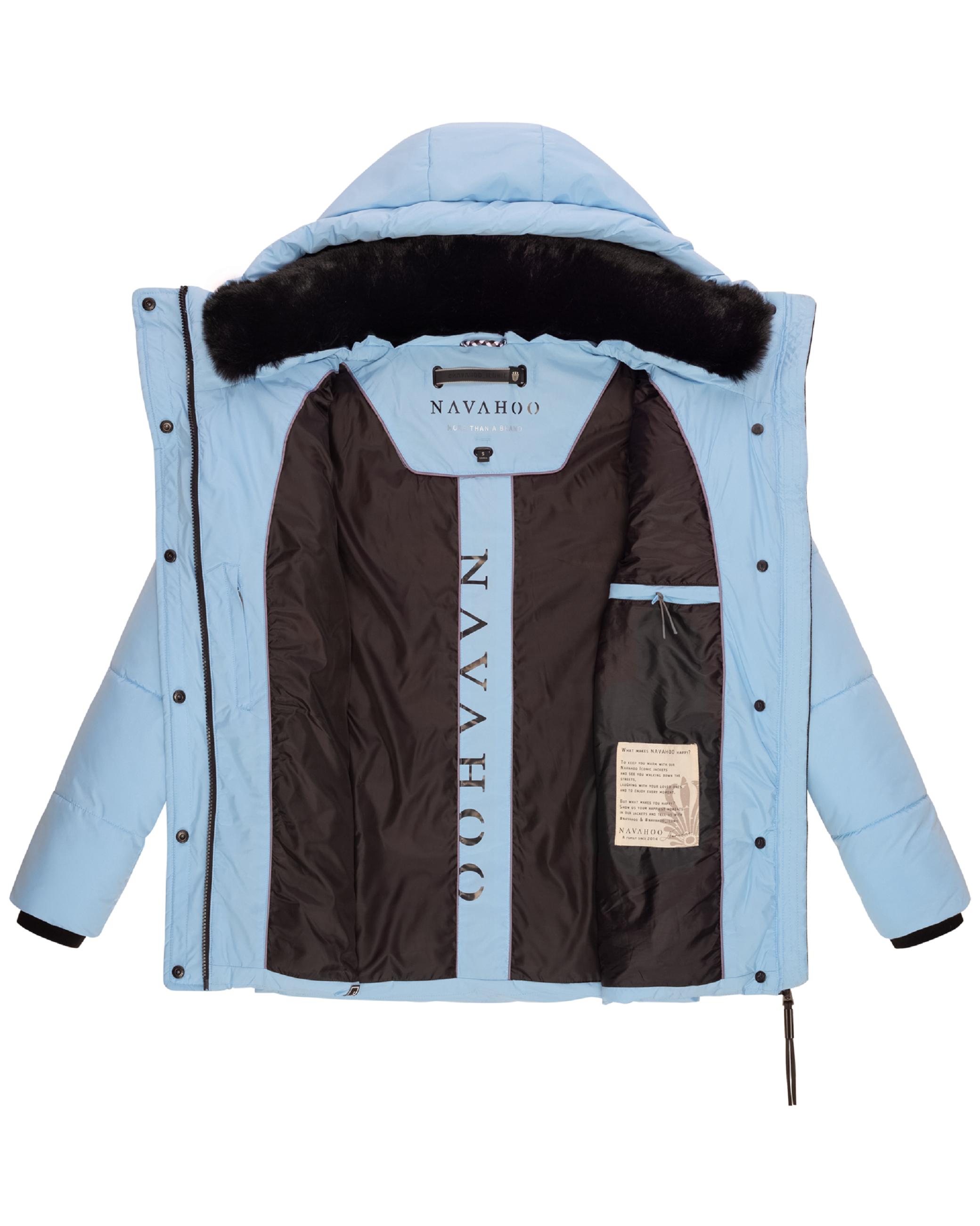 Warme gesteppte Winterjacke mit Kapuze "Sag ja XIV" Baby Blue