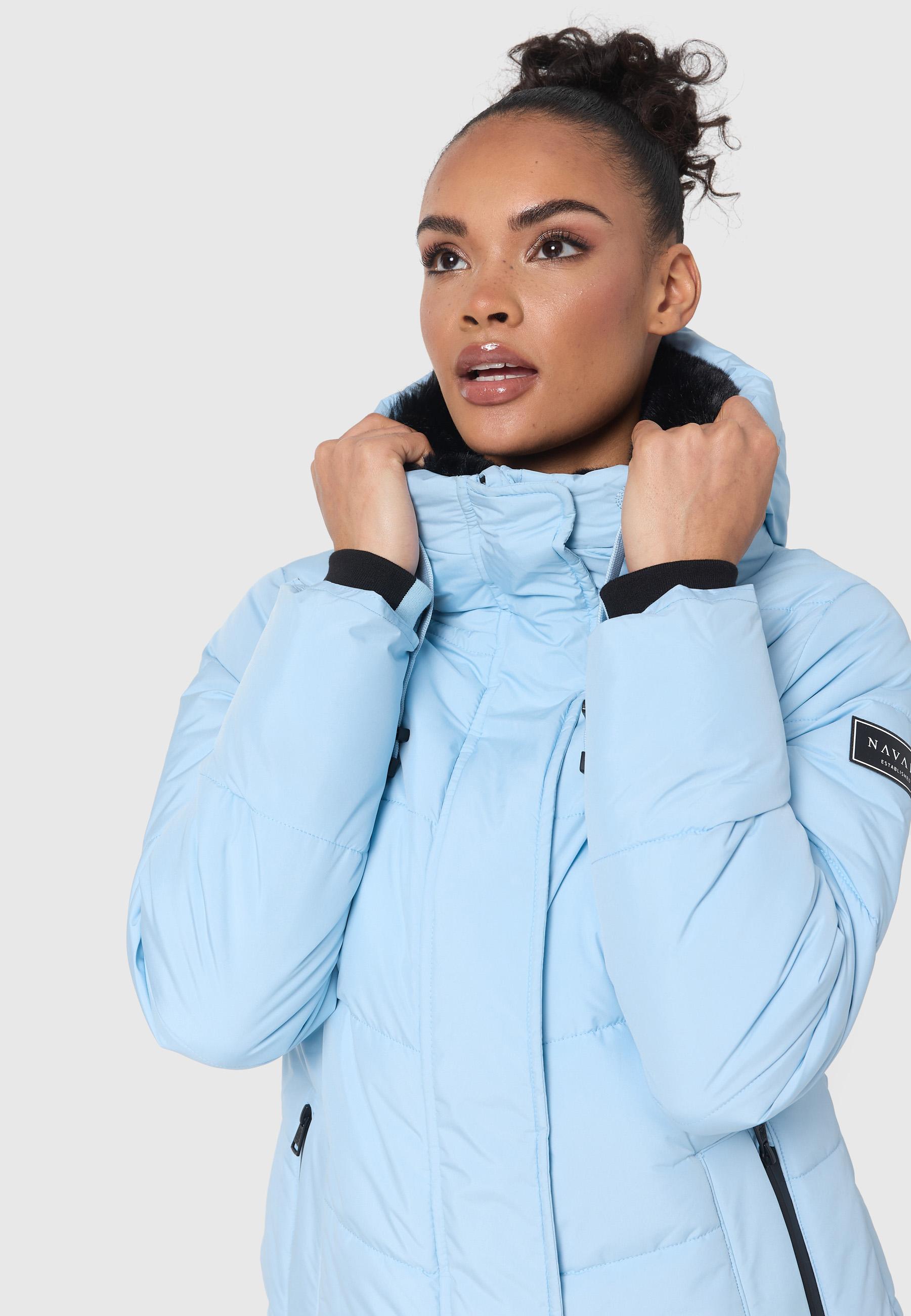 Warme gesteppte Winterjacke mit Kapuze "Sag ja XIV" Baby Blue