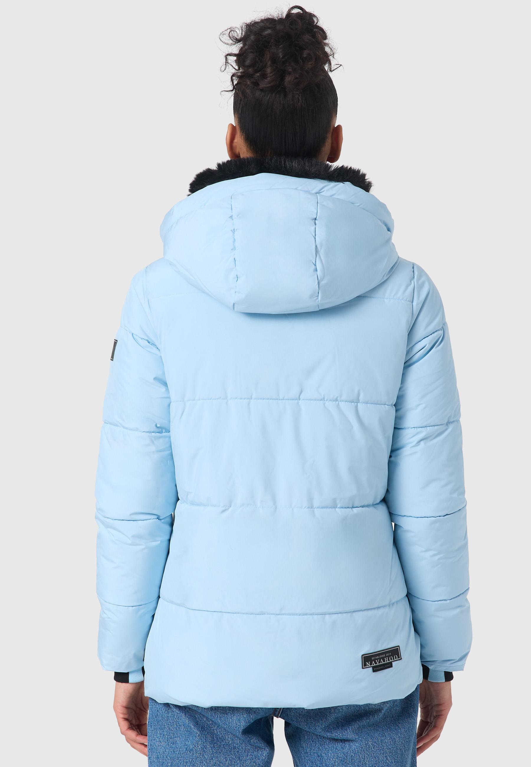 Warme gesteppte Winterjacke mit Kapuze "Sag ja XIV" Baby Blue