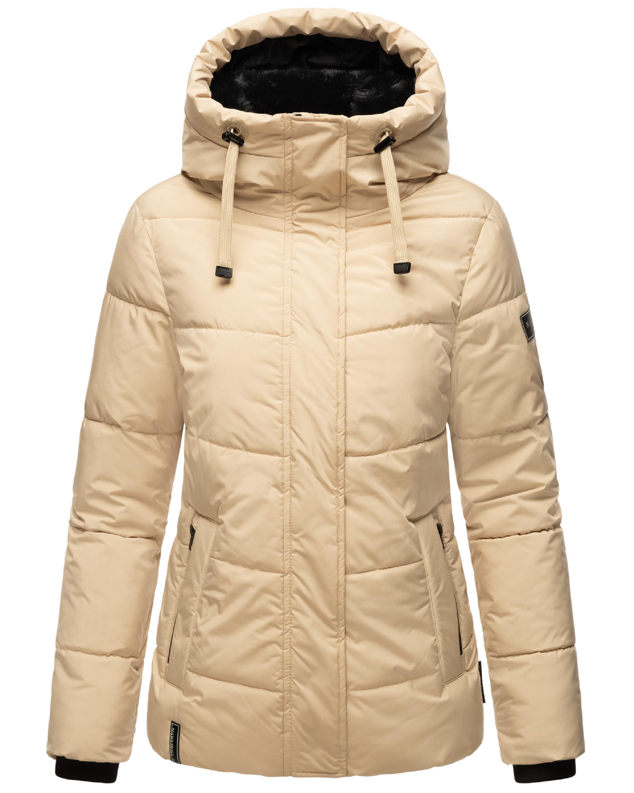 Warme gesteppte Winterjacke mit Kapuze "Sag ja XIV" Beige