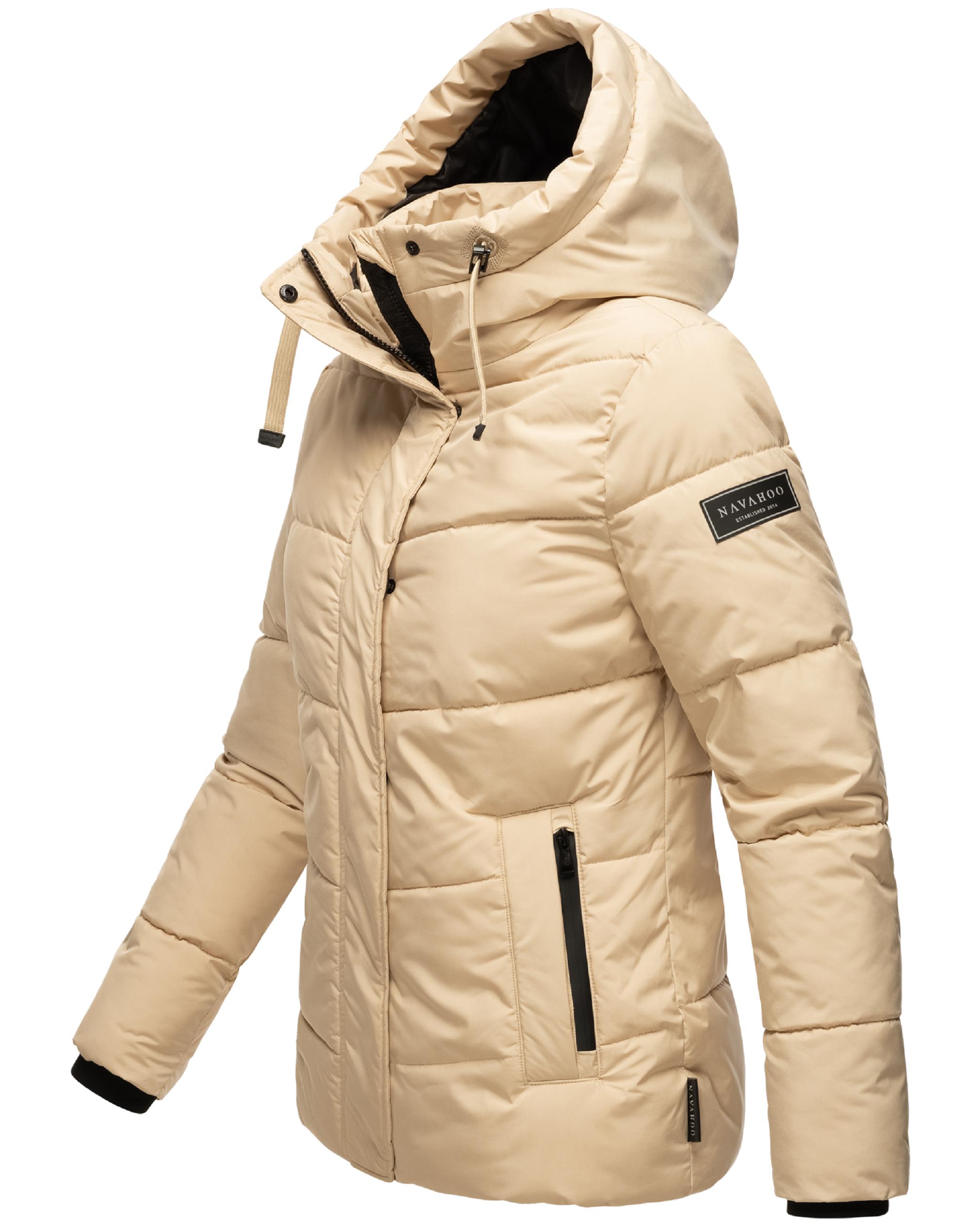 Warme gesteppte Winterjacke mit Kapuze "Sag ja XIV" Beige