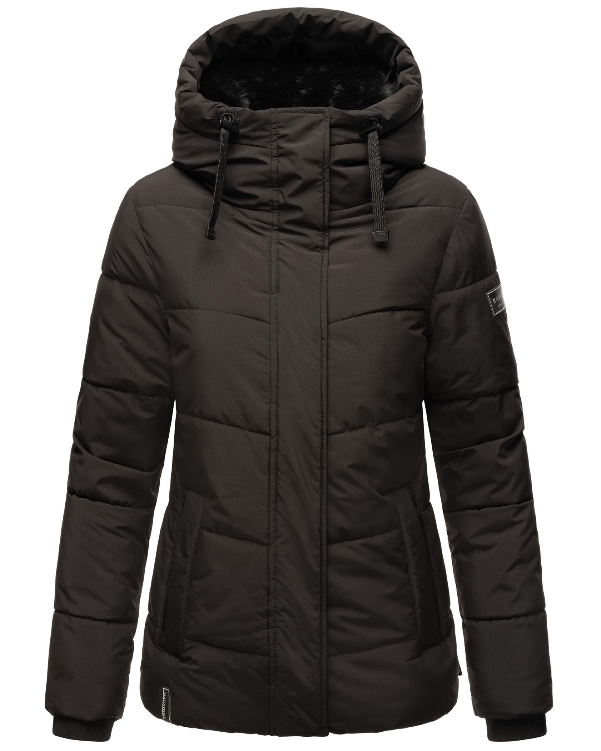 Warme gesteppte Winterjacke mit Kapuze "Sag ja XIV" Black