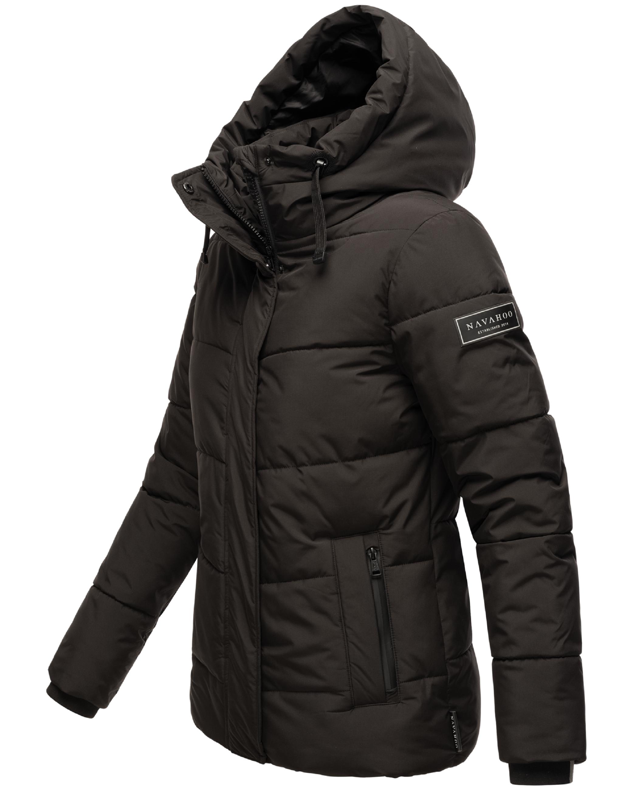 Warme gesteppte Winterjacke mit Kapuze "Sag ja XIV" Black