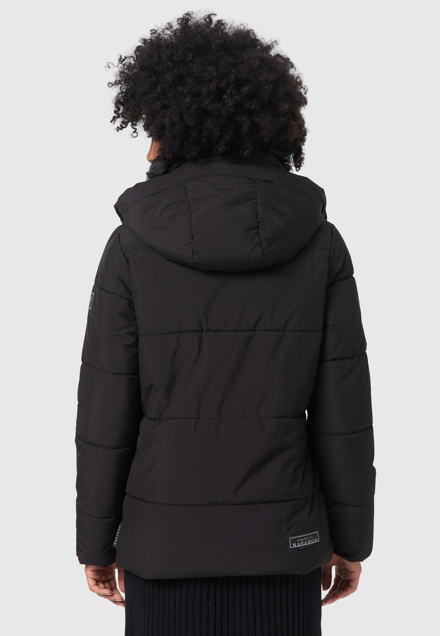 Warme gesteppte Winterjacke mit Kapuze "Sag ja XIV" Black