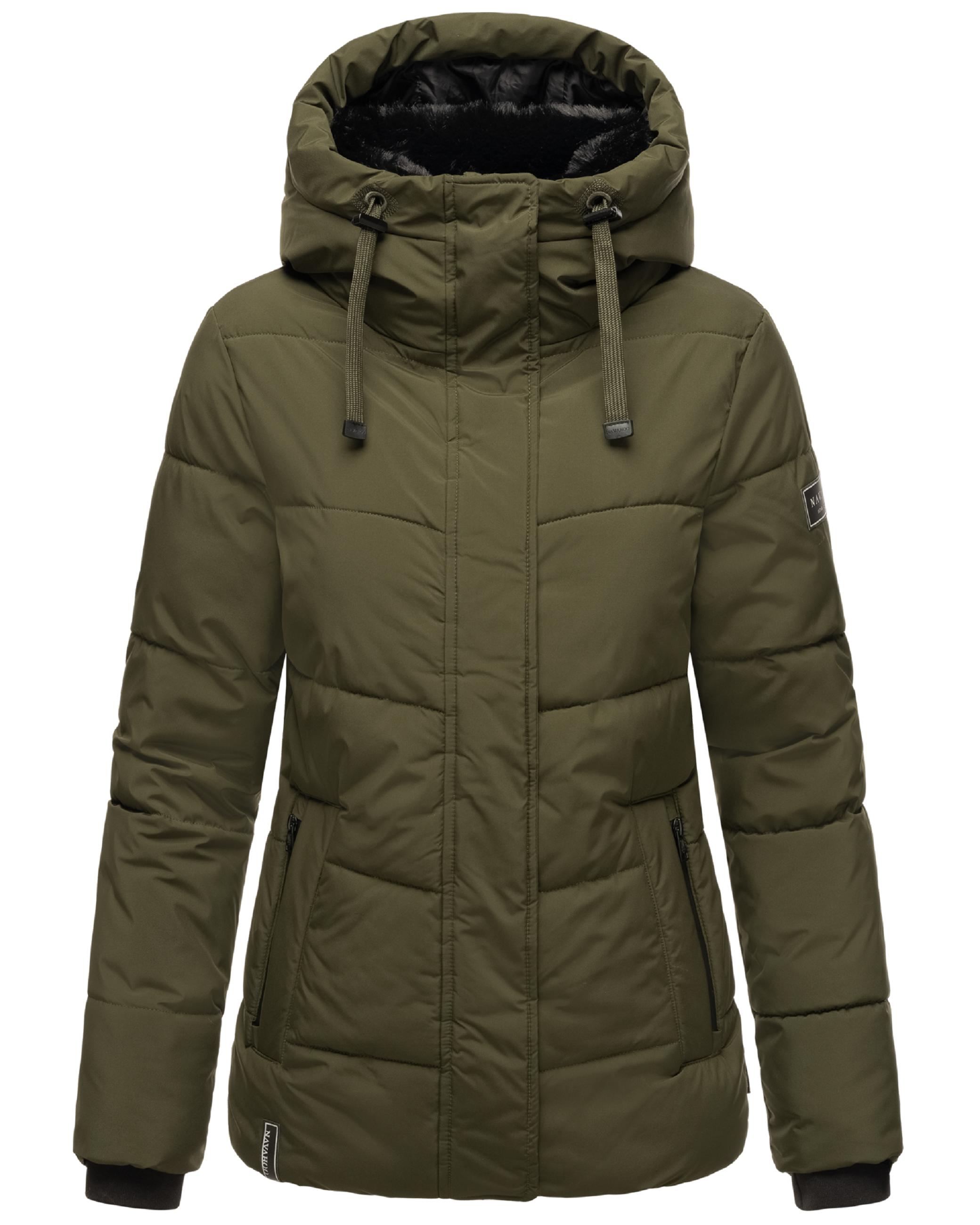 Warme gesteppte Winterjacke mit Kapuze "Sag ja XIV" Dark Olive