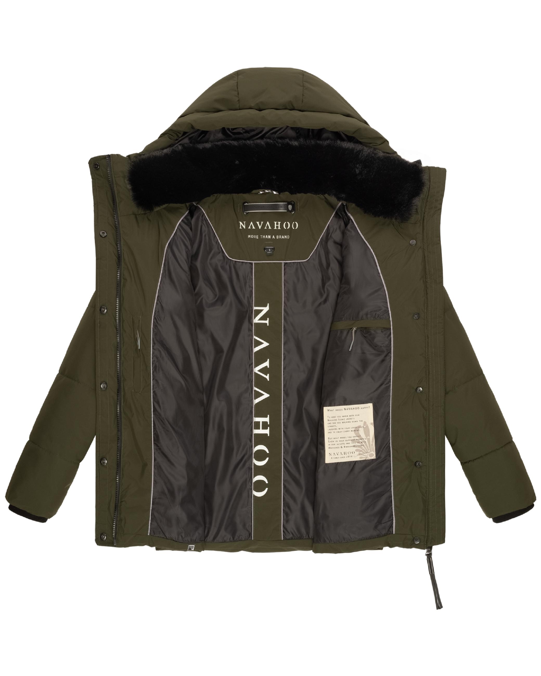 Warme gesteppte Winterjacke mit Kapuze "Sag ja XIV" Dark Olive