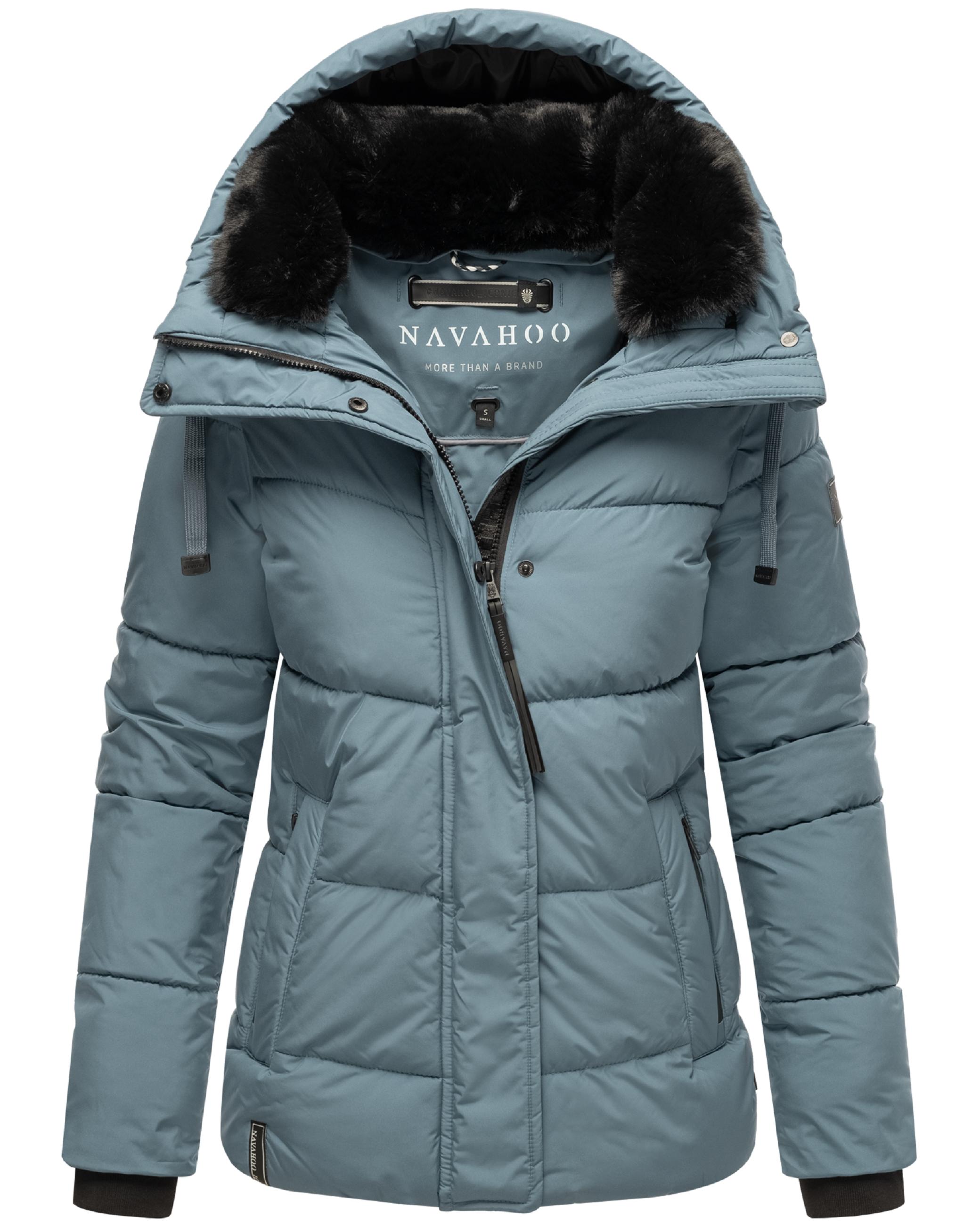 Warme gesteppte Winterjacke mit Kapuze "Sag ja XIV" Dusty Blue