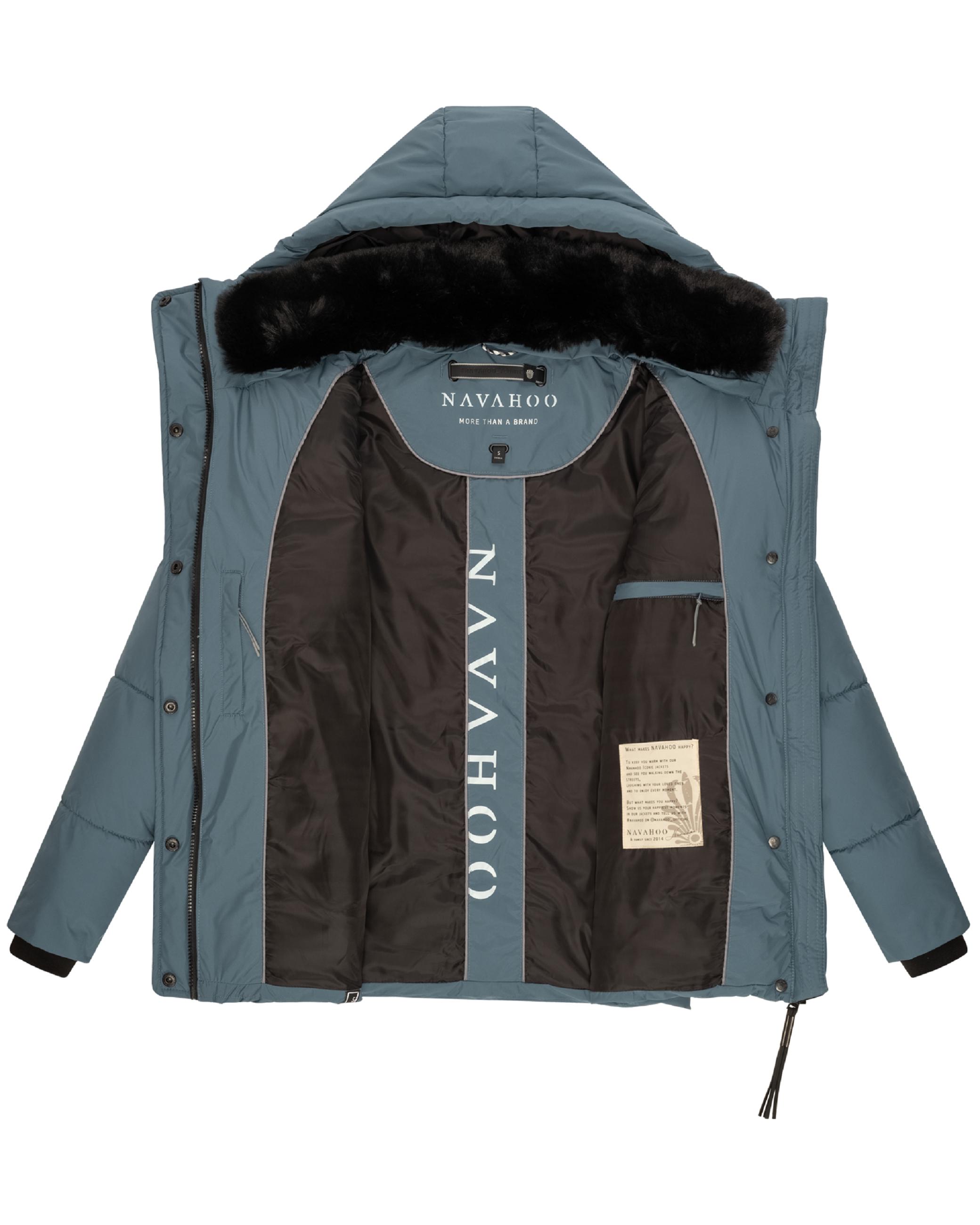 Warme gesteppte Winterjacke mit Kapuze "Sag ja XIV" Dusty Blue