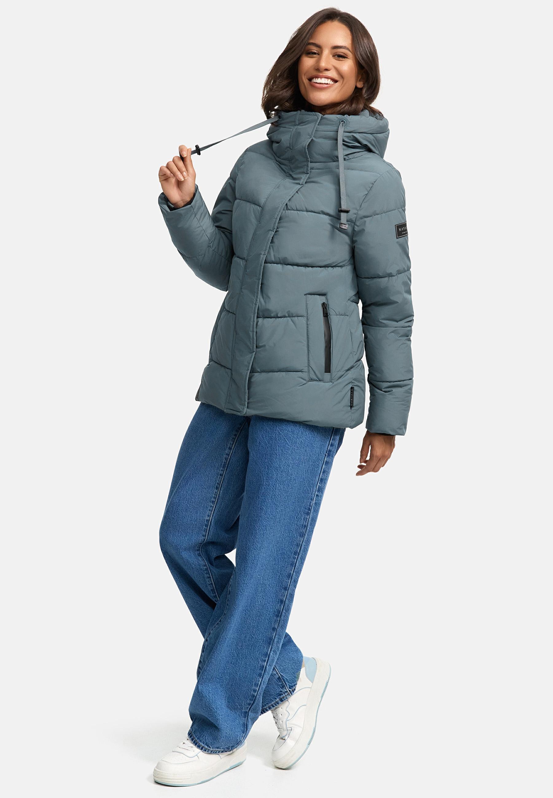 Warme gesteppte Winterjacke mit Kapuze "Sag ja XIV" Dusty Blue