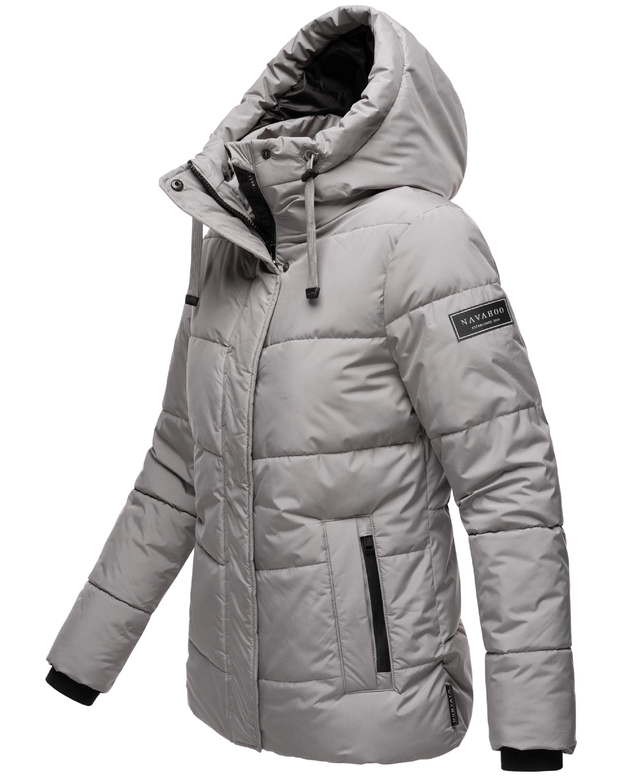 Warme gesteppte Winterjacke mit Kapuze "Sag ja XIV" Grey