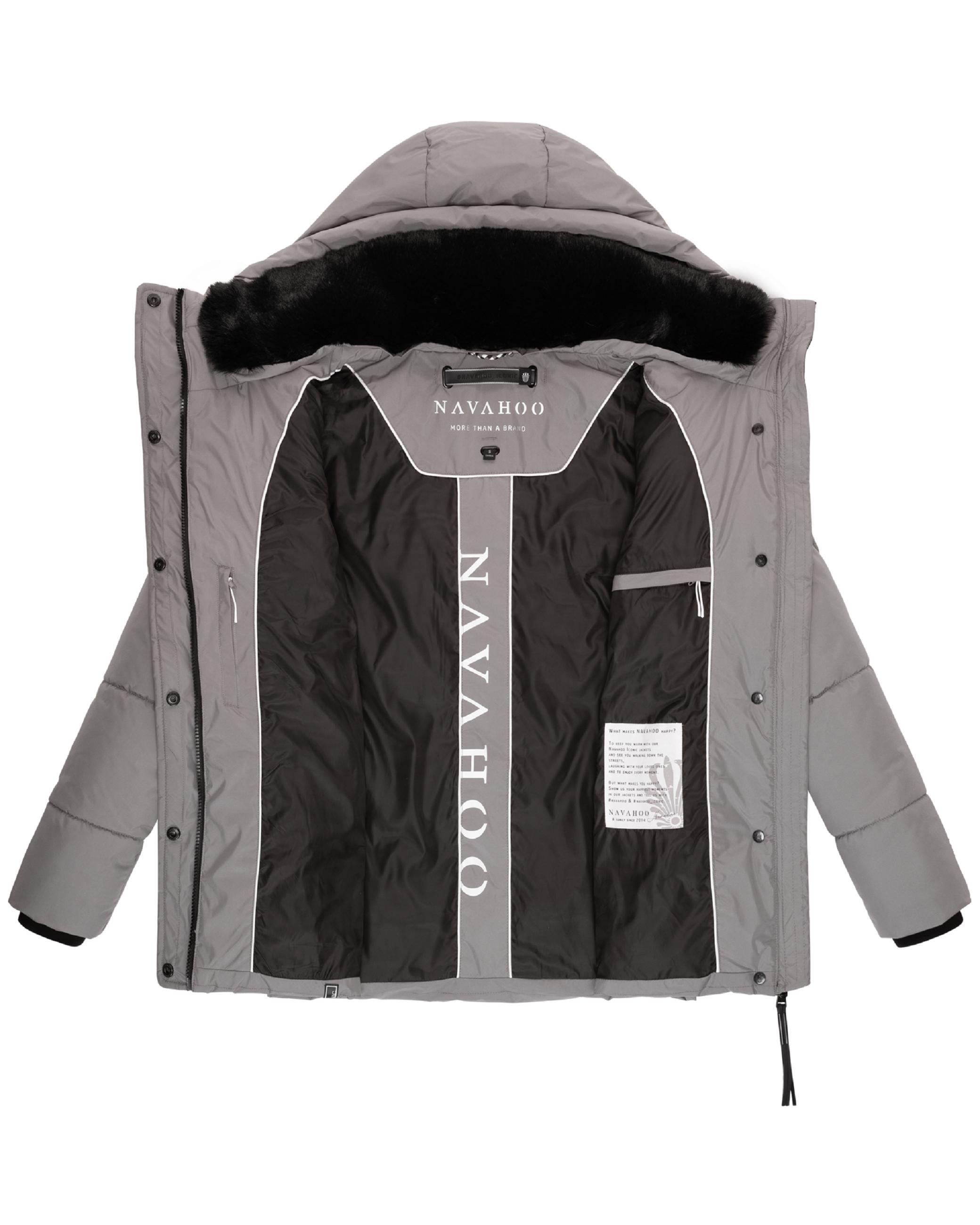 Warme gesteppte Winterjacke mit Kapuze "Sag ja XIV" Grey