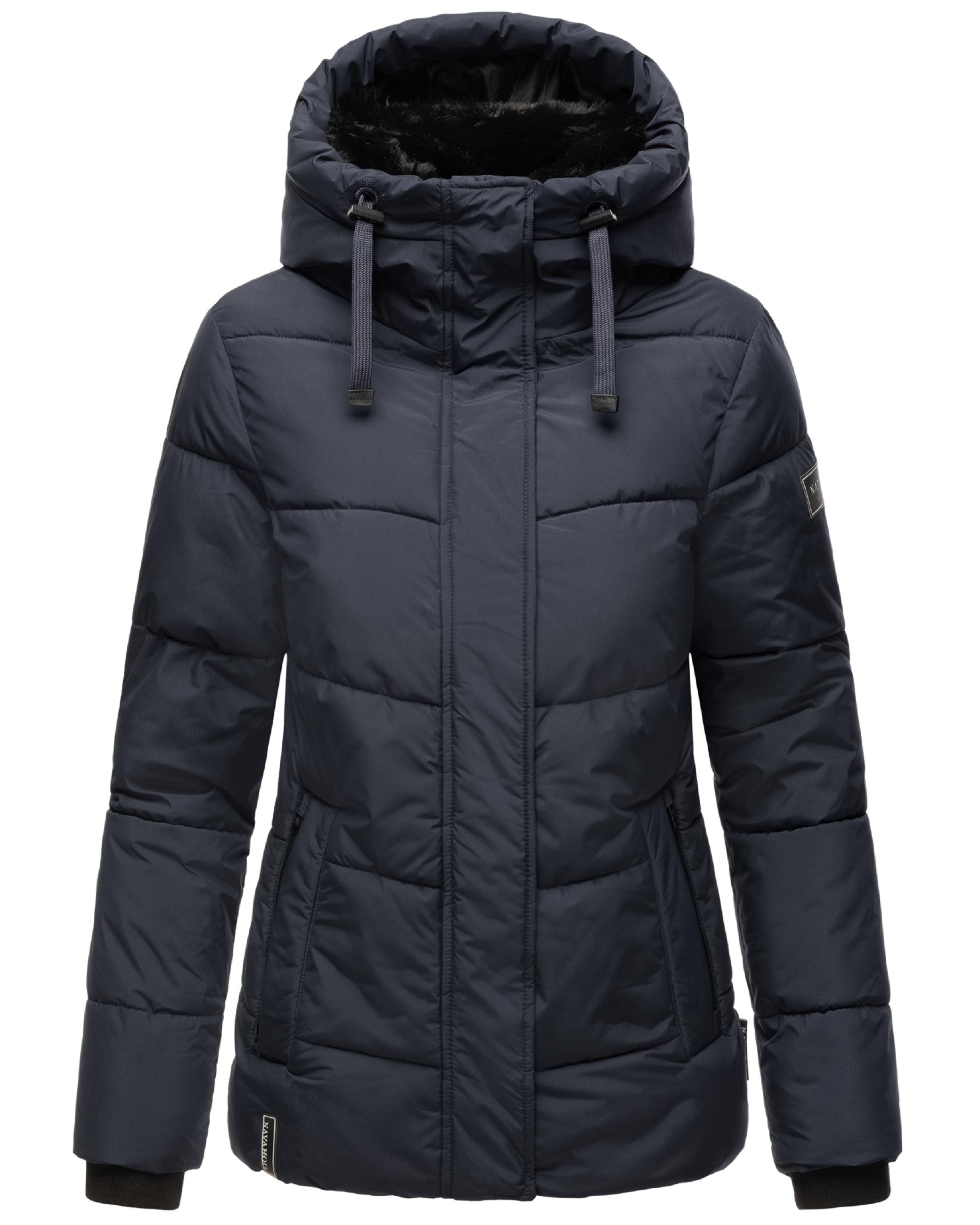 Warme gesteppte Winterjacke mit Kapuze "Sag ja XIV" Navy